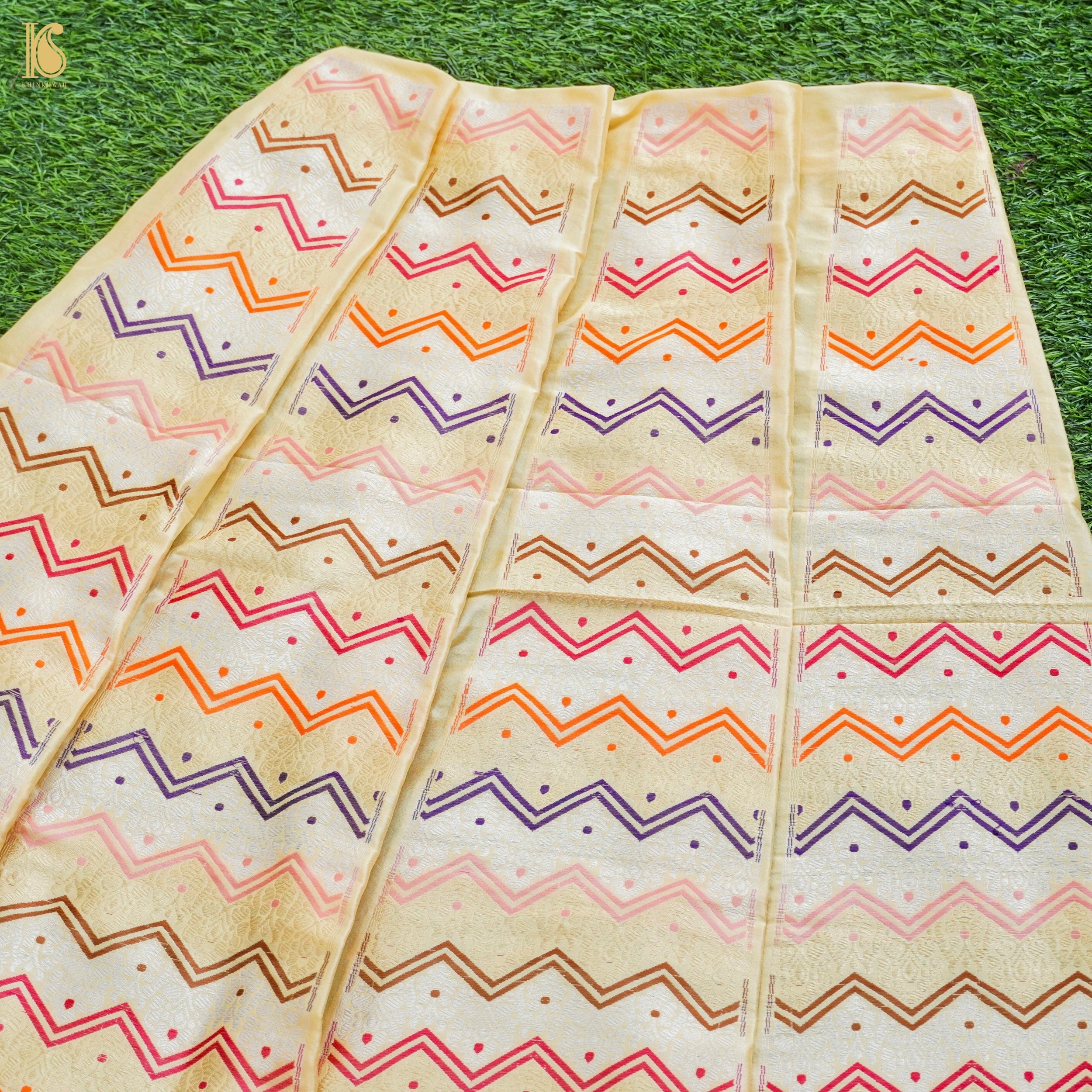 Handloom Banarasi Katan Silk Kalidar Rangtaal Lehenga