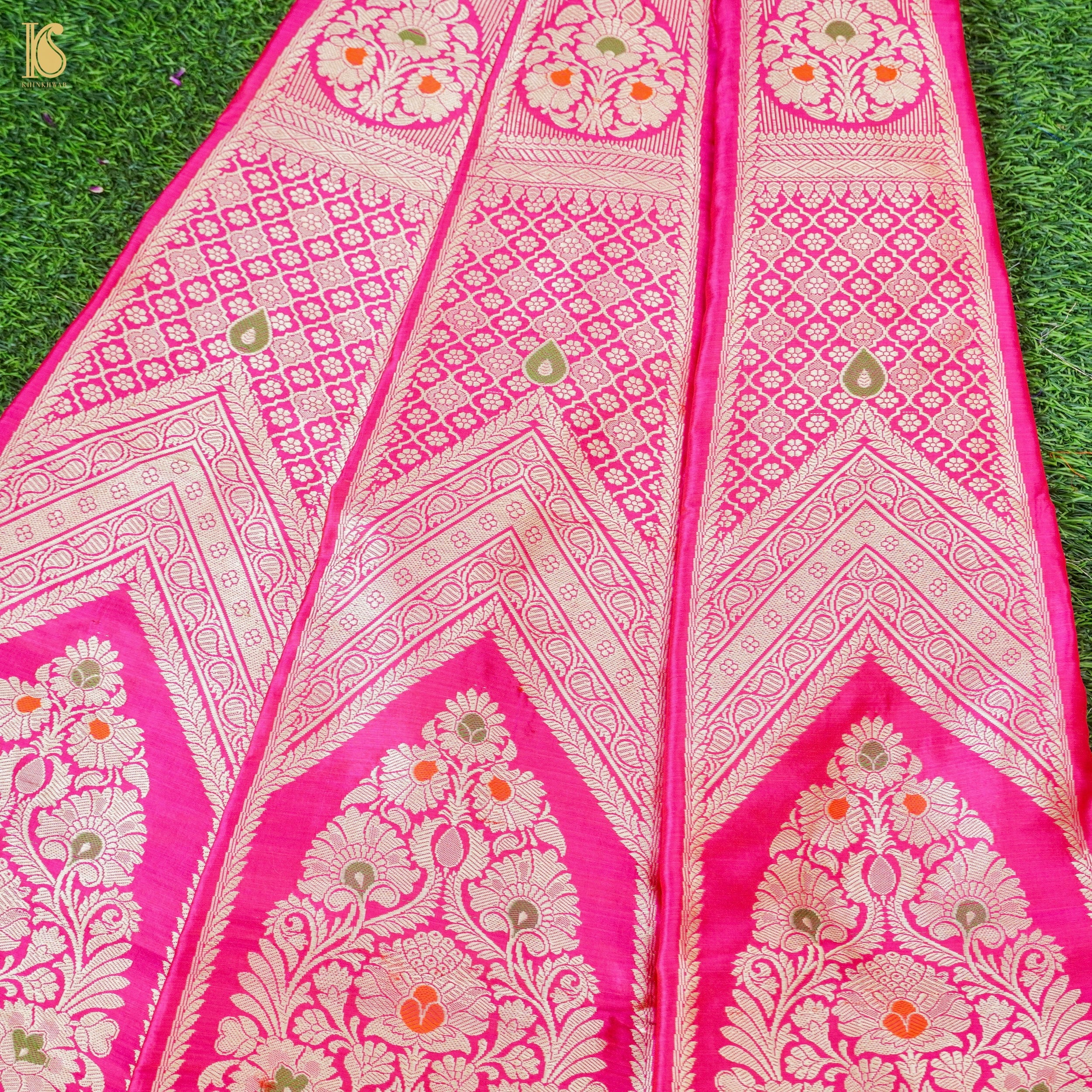 Handloom Banarasi Katan Silk Kalidar Gulrangi Bagh Lehenga