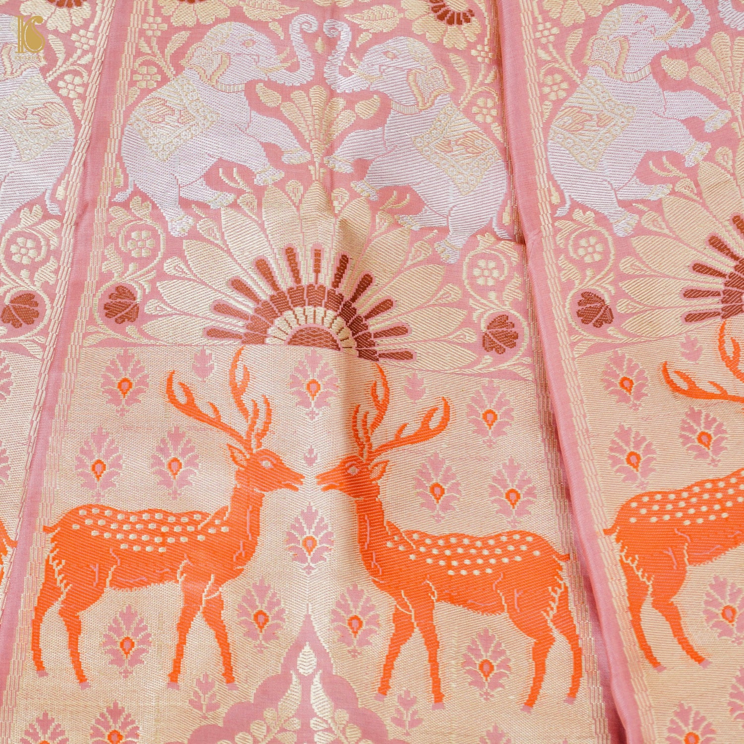 Handloom Banarasi Katan Silk Kalidar Mayura Gajraj Lehenga