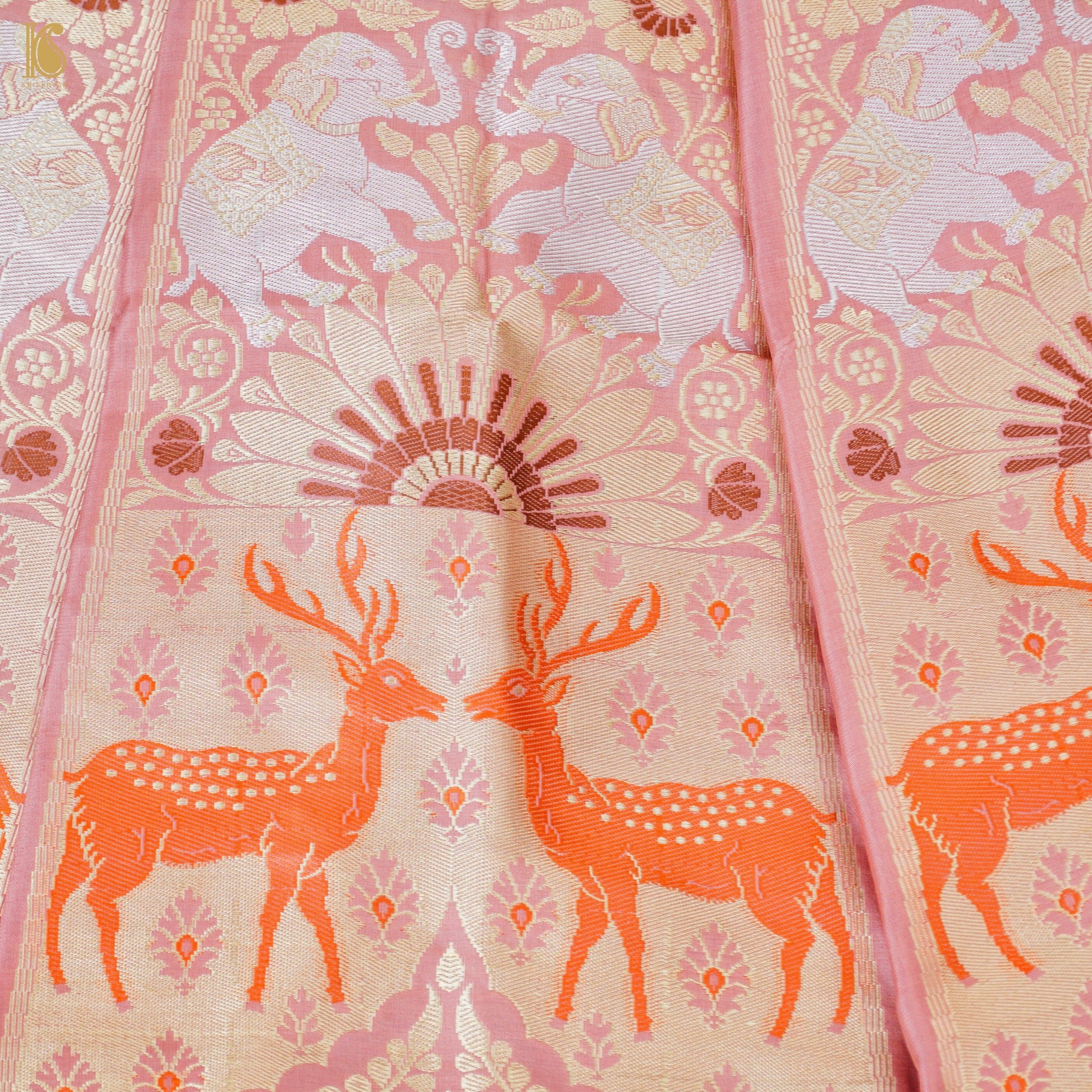 Handloom Banarasi Katan Silk Kalidar Mayura Gajraj Lehenga