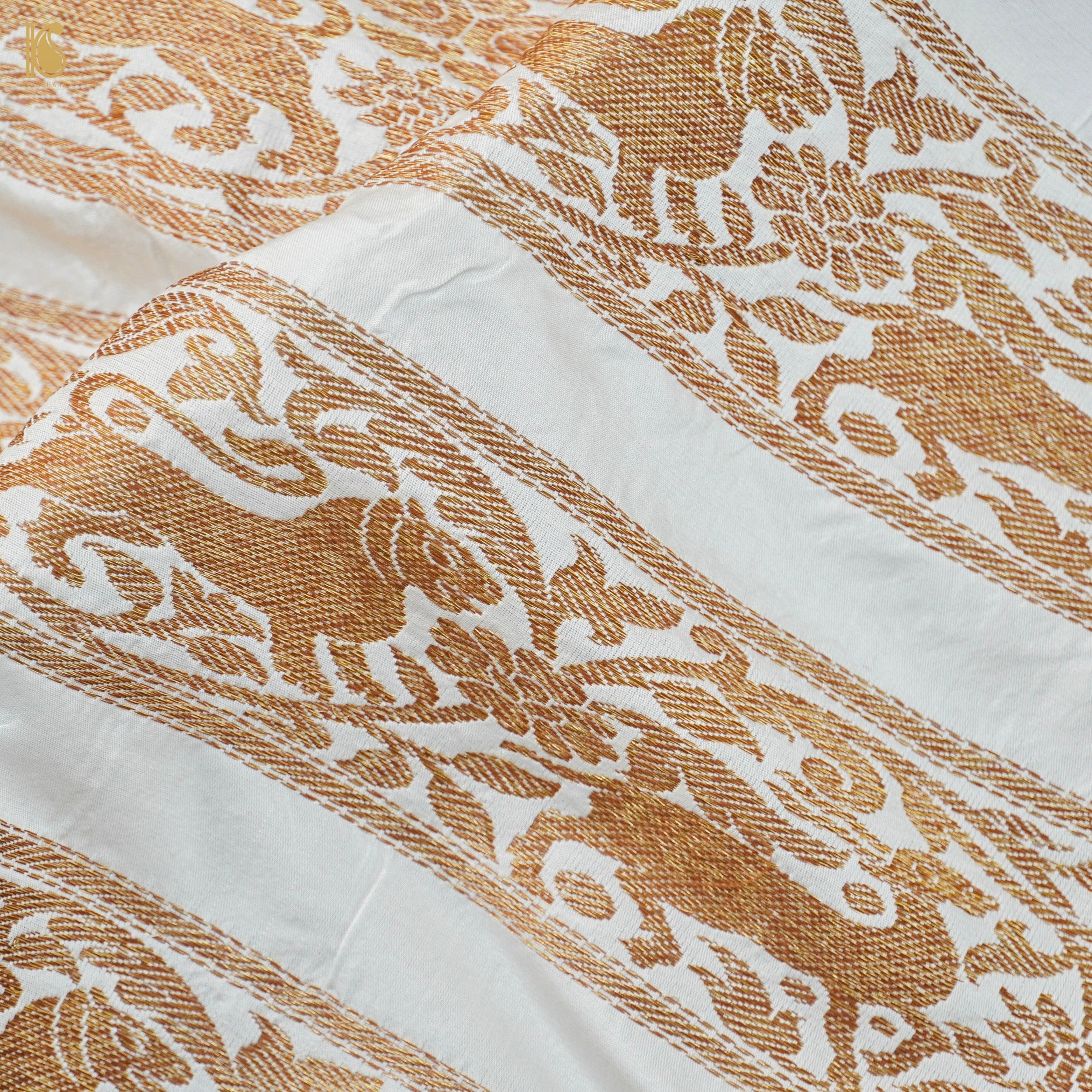 Handloom Banarasi Katan Silk Kalidar Mayura Gajraj Lehenga