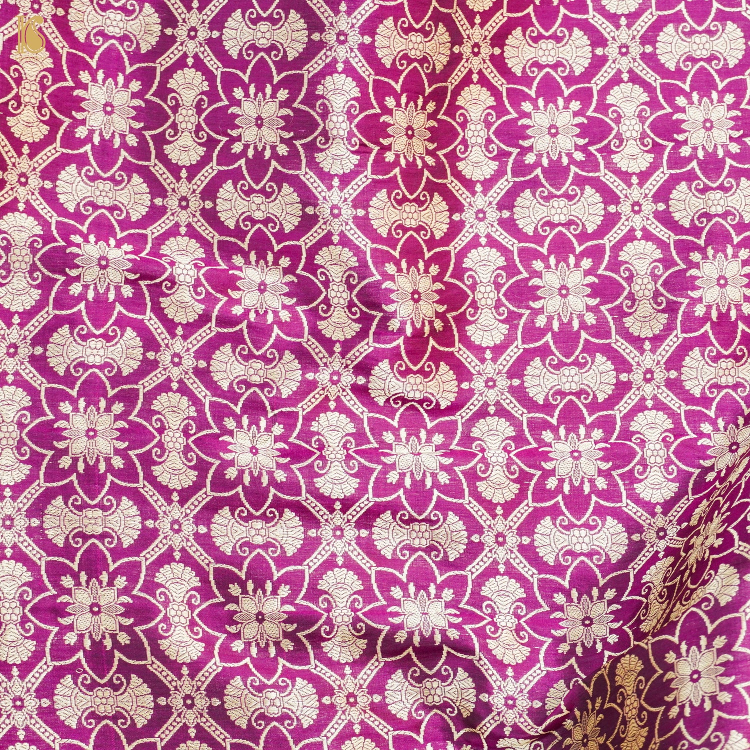 Handloom Banarasi Katan Silk Kalidar Lotus Lehenga