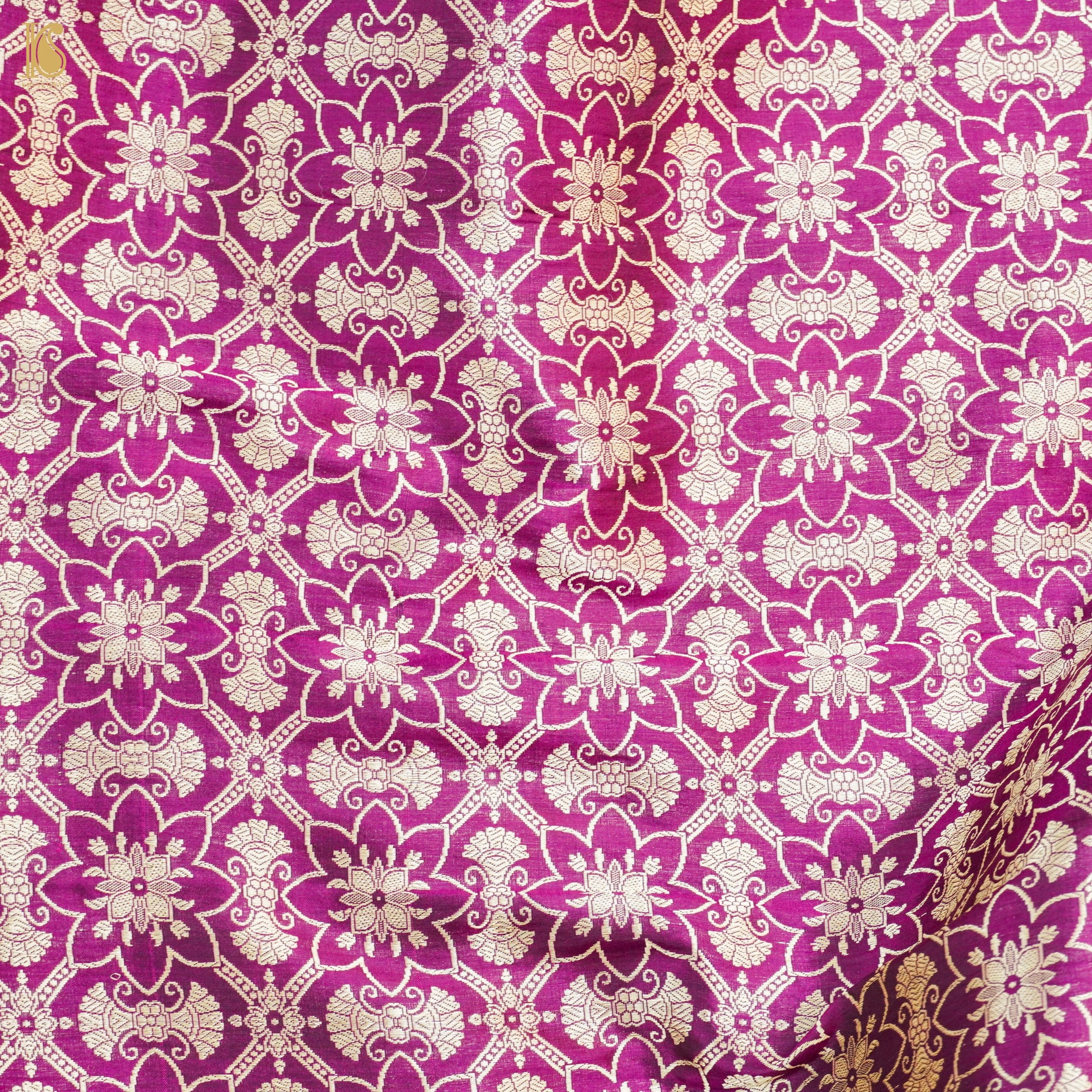 Handloom Banarasi Katan Silk Kalidar Lotus Lehenga