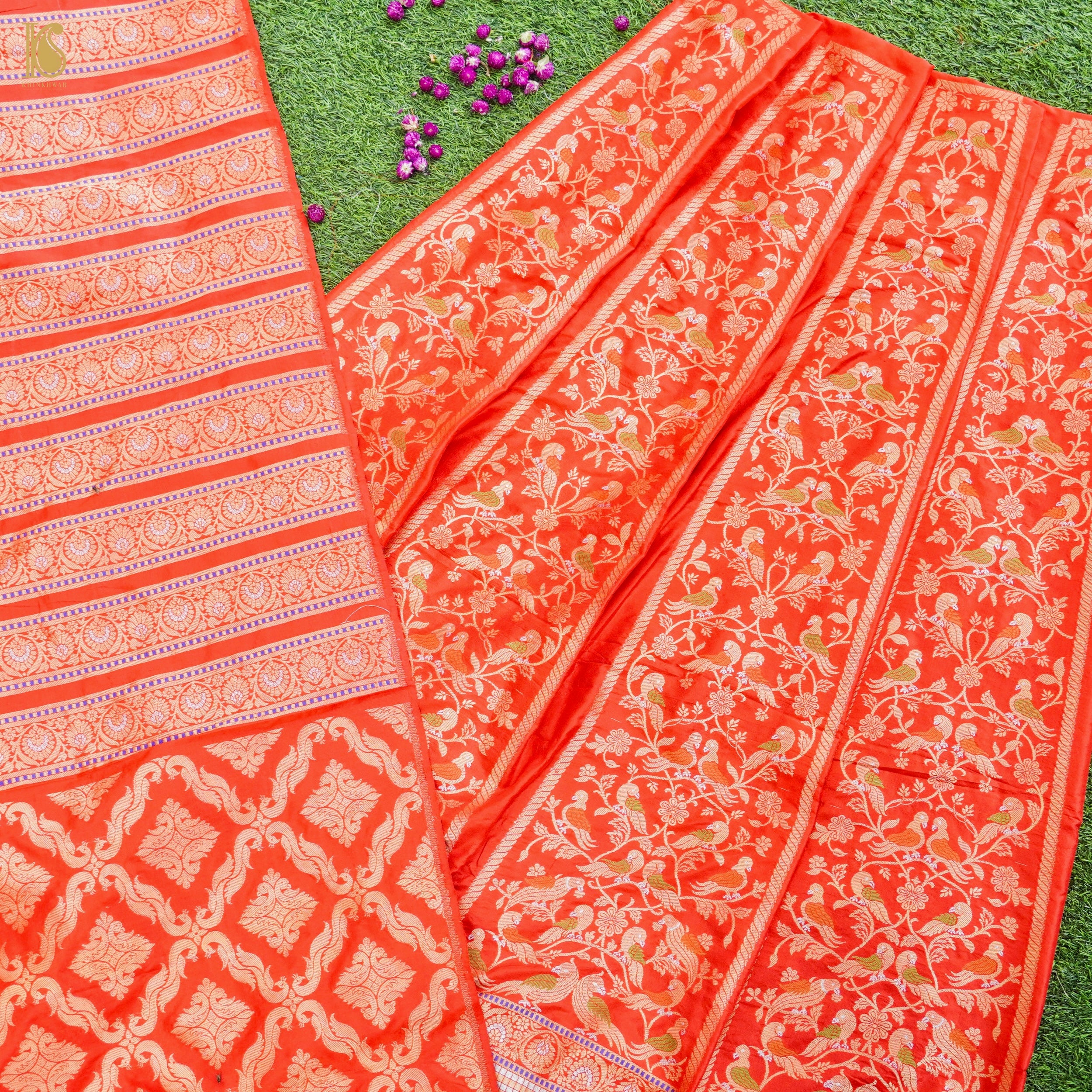 Handloom Banarasi Katan Silk Kalidar Kilikila Lehenga