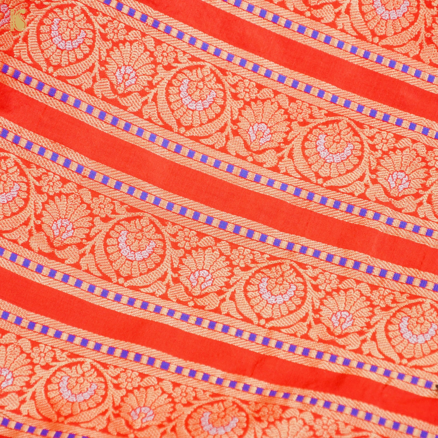 Handloom Banarasi Katan Silk Kalidar Chidiya Lehenga