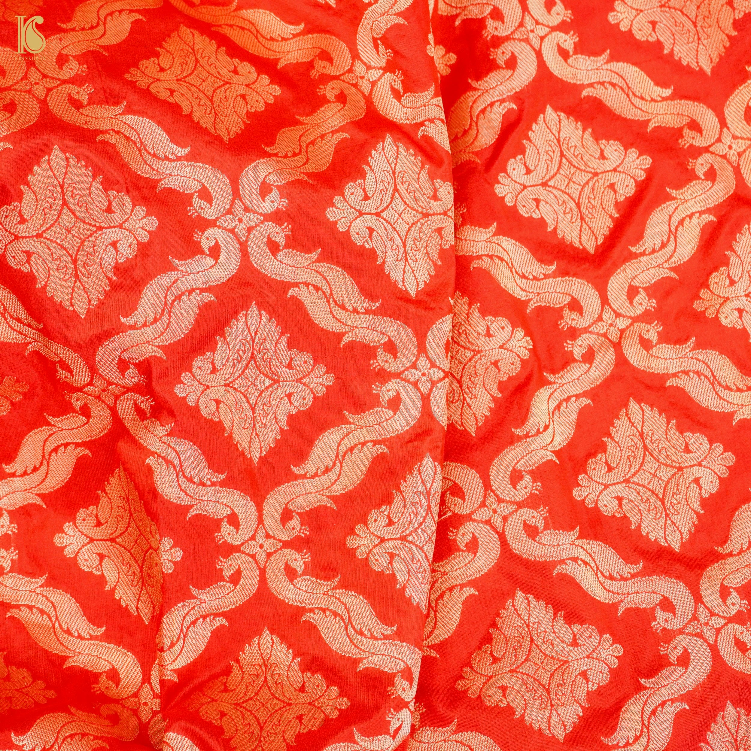 Handloom Banarasi Katan Silk Kalidar Kilikila Lehenga