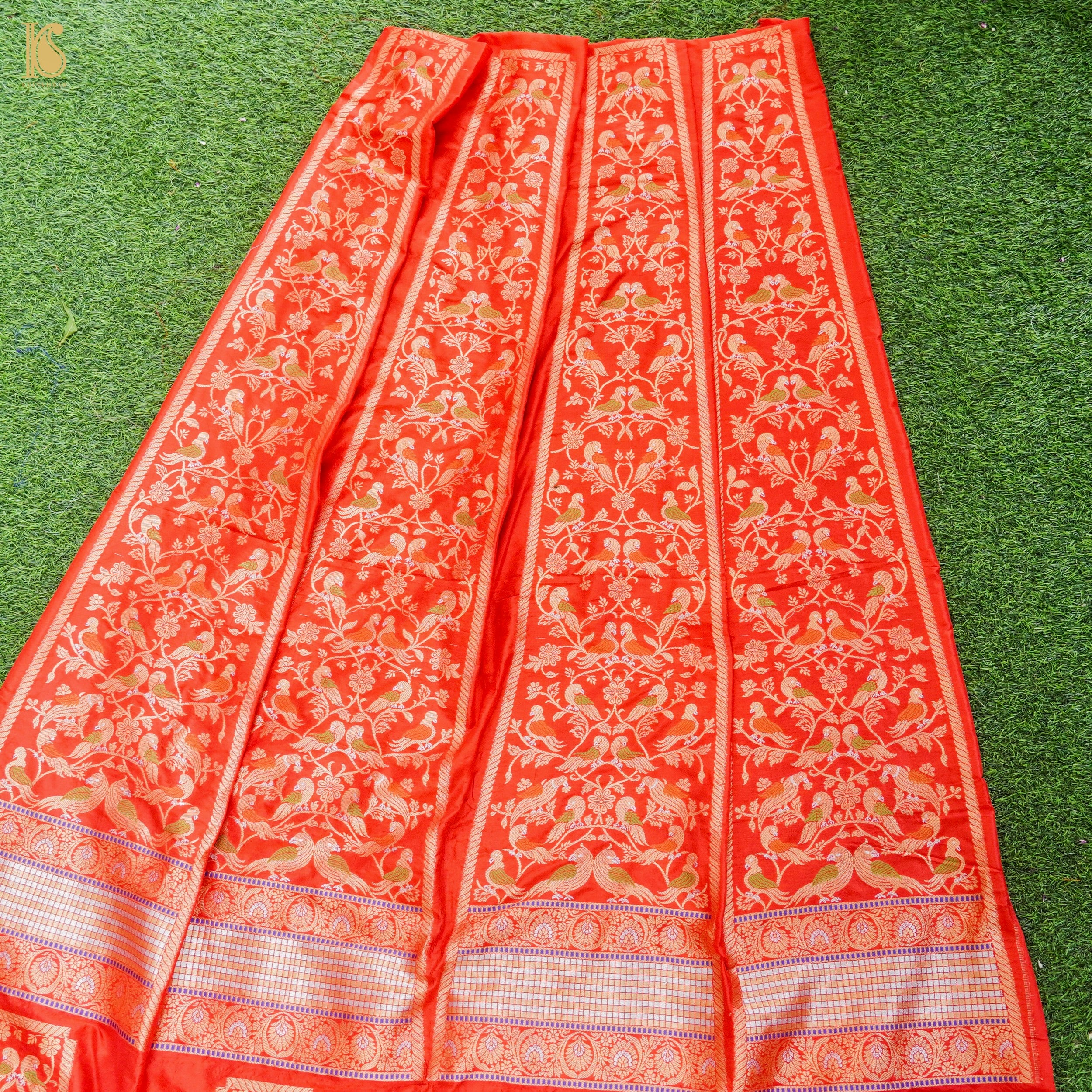 Handloom Banarasi Katan Silk Kalidar Kilikila Lehenga