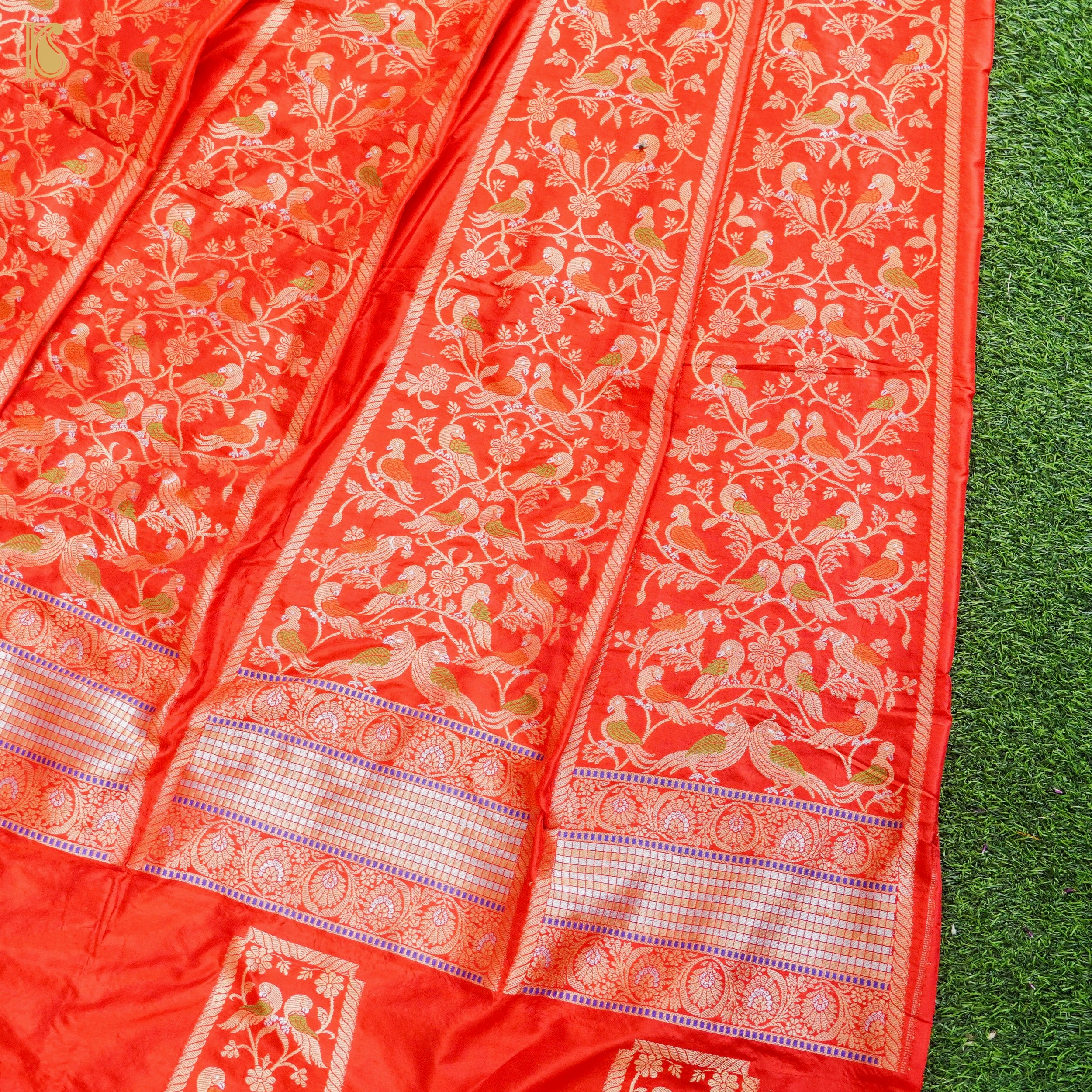 Handloom Banarasi Katan Silk Kalidar Kilikila Lehenga