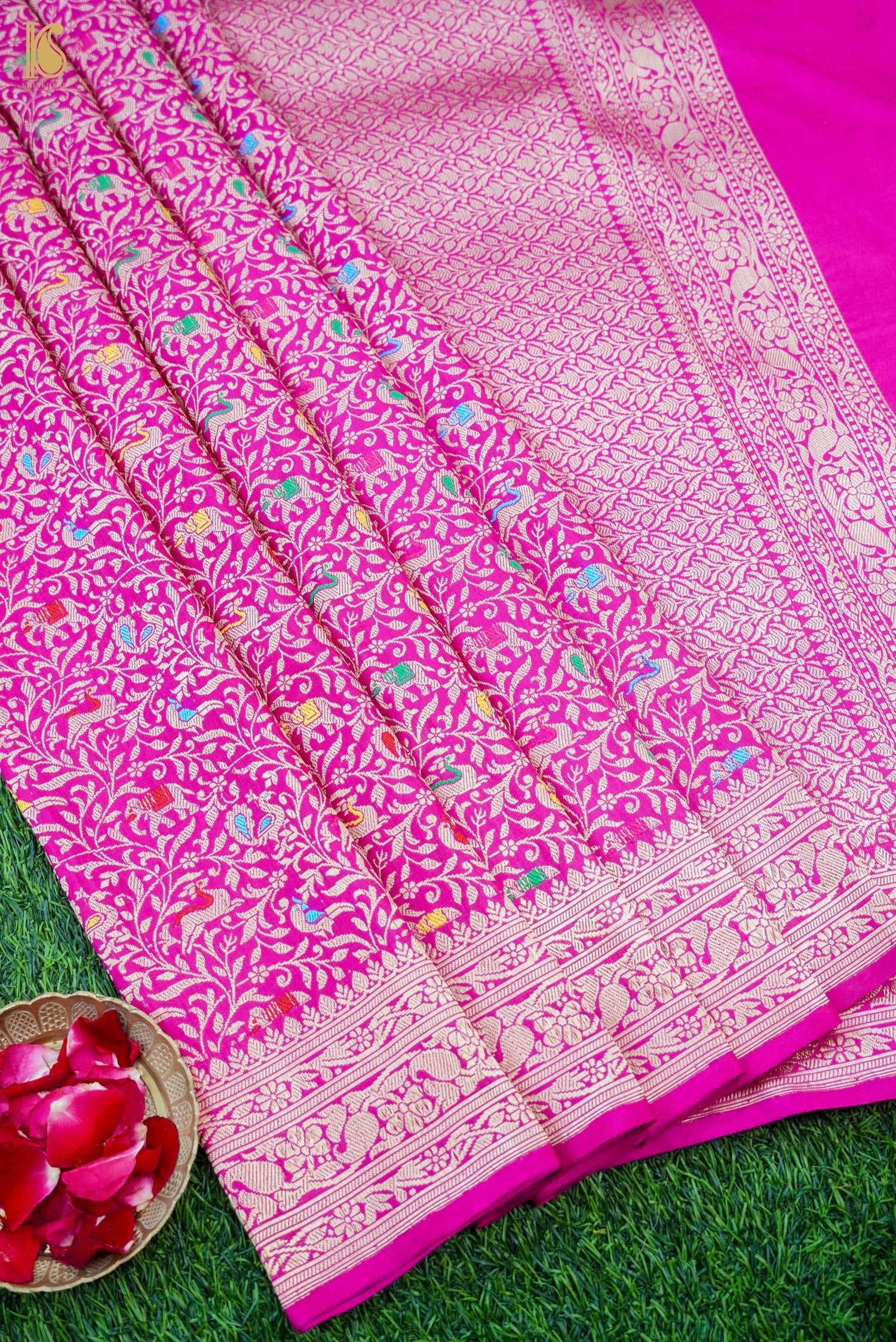 Handloom Banarasi Katan Silk Shikargah Saree