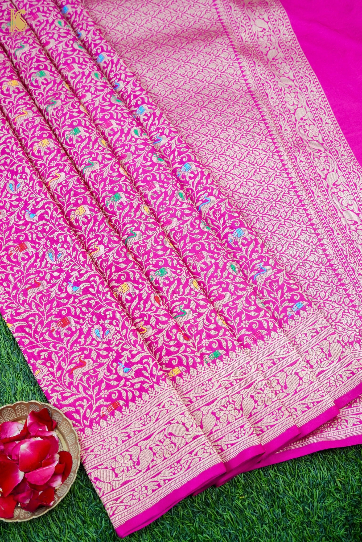 Handloom Banarasi Katan Silk Shikargah Saree