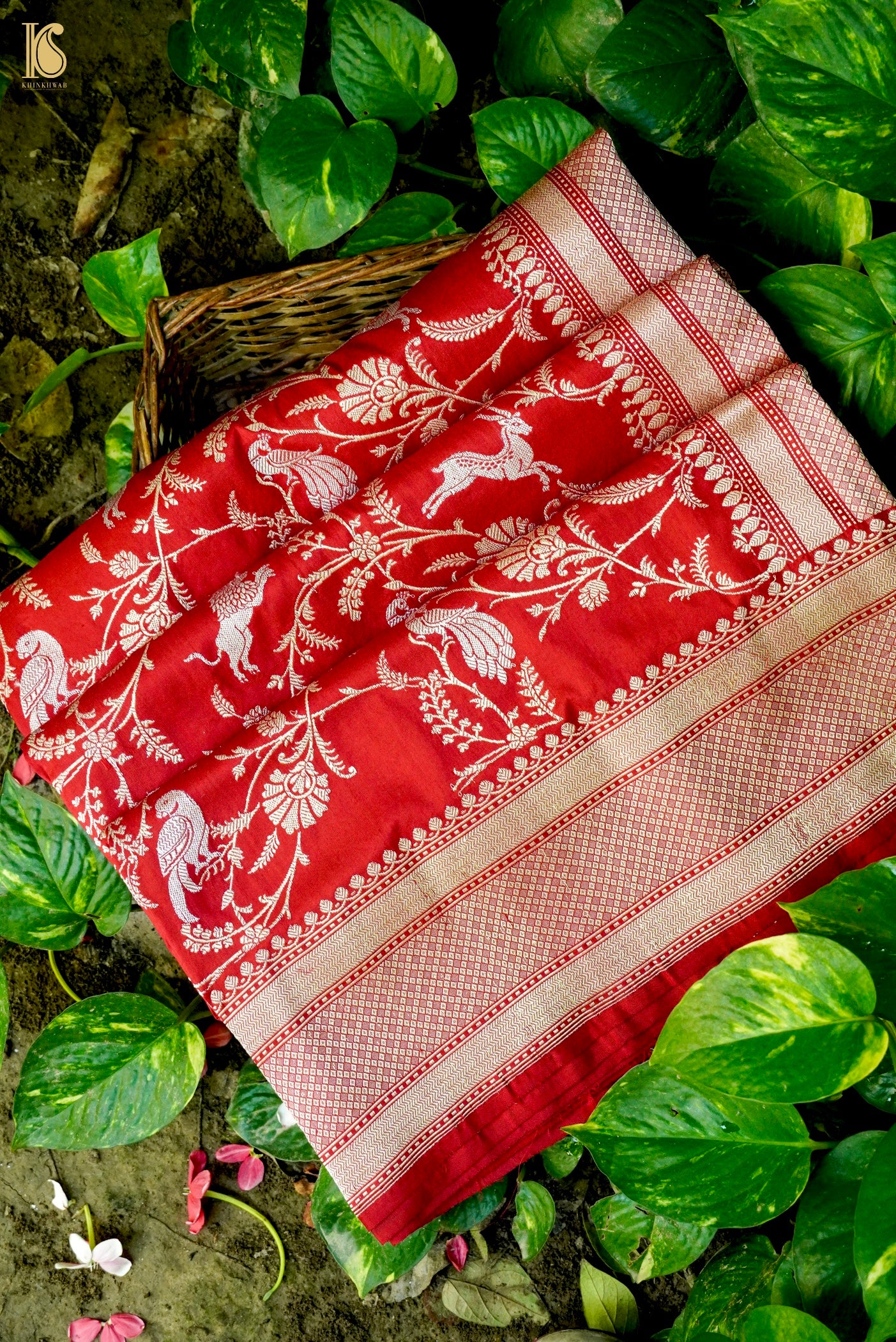 Handloom Banarasi Katan Silk Shikargah Saree