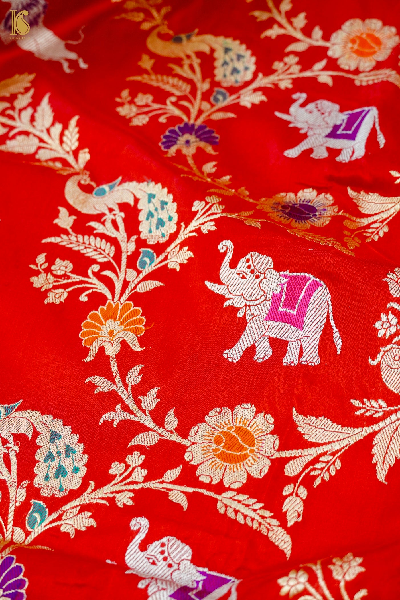 Handloom Banarasi Katan Silk Shikargah Saree