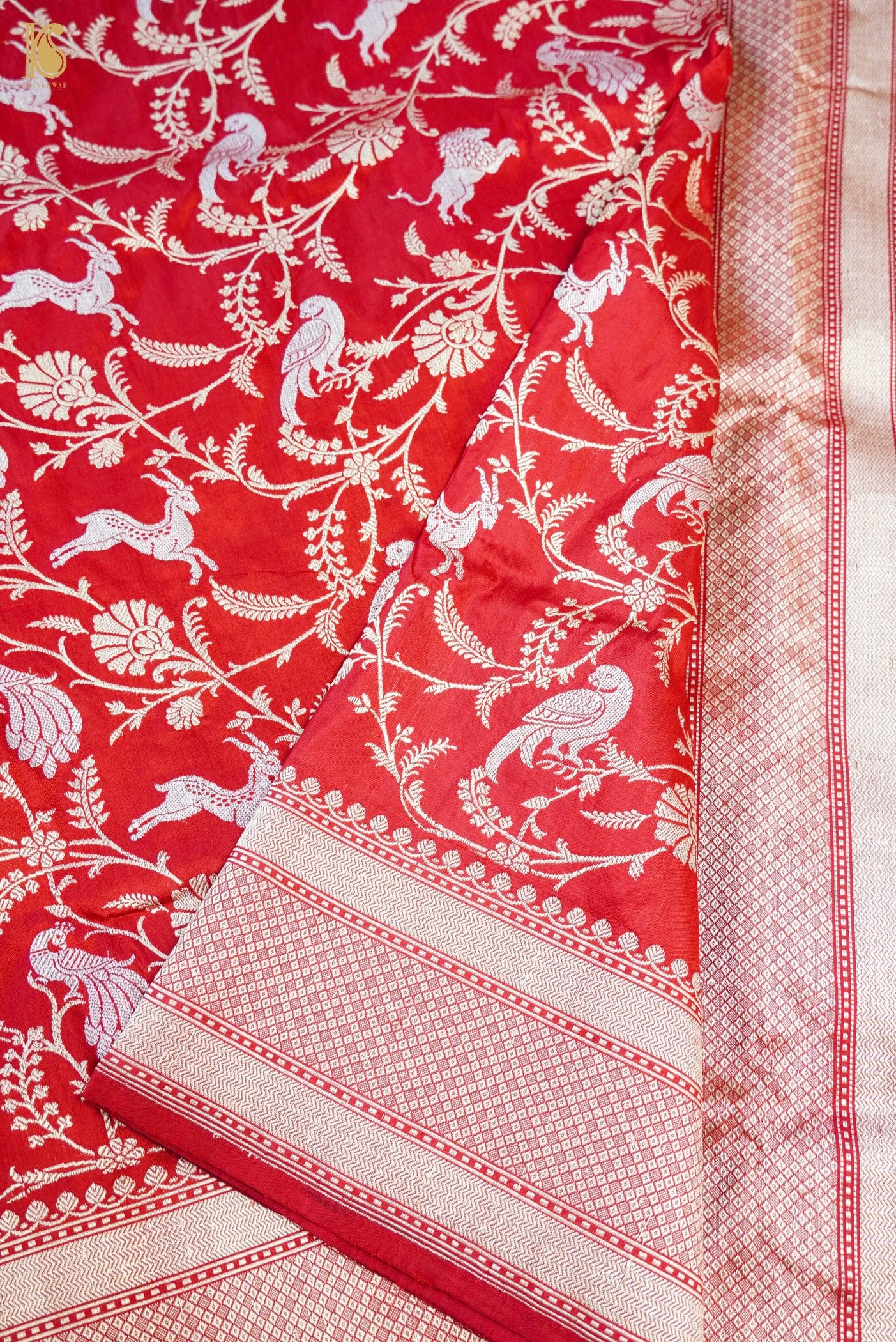 Handloom Banarasi Katan Silk Shikargah Saree
