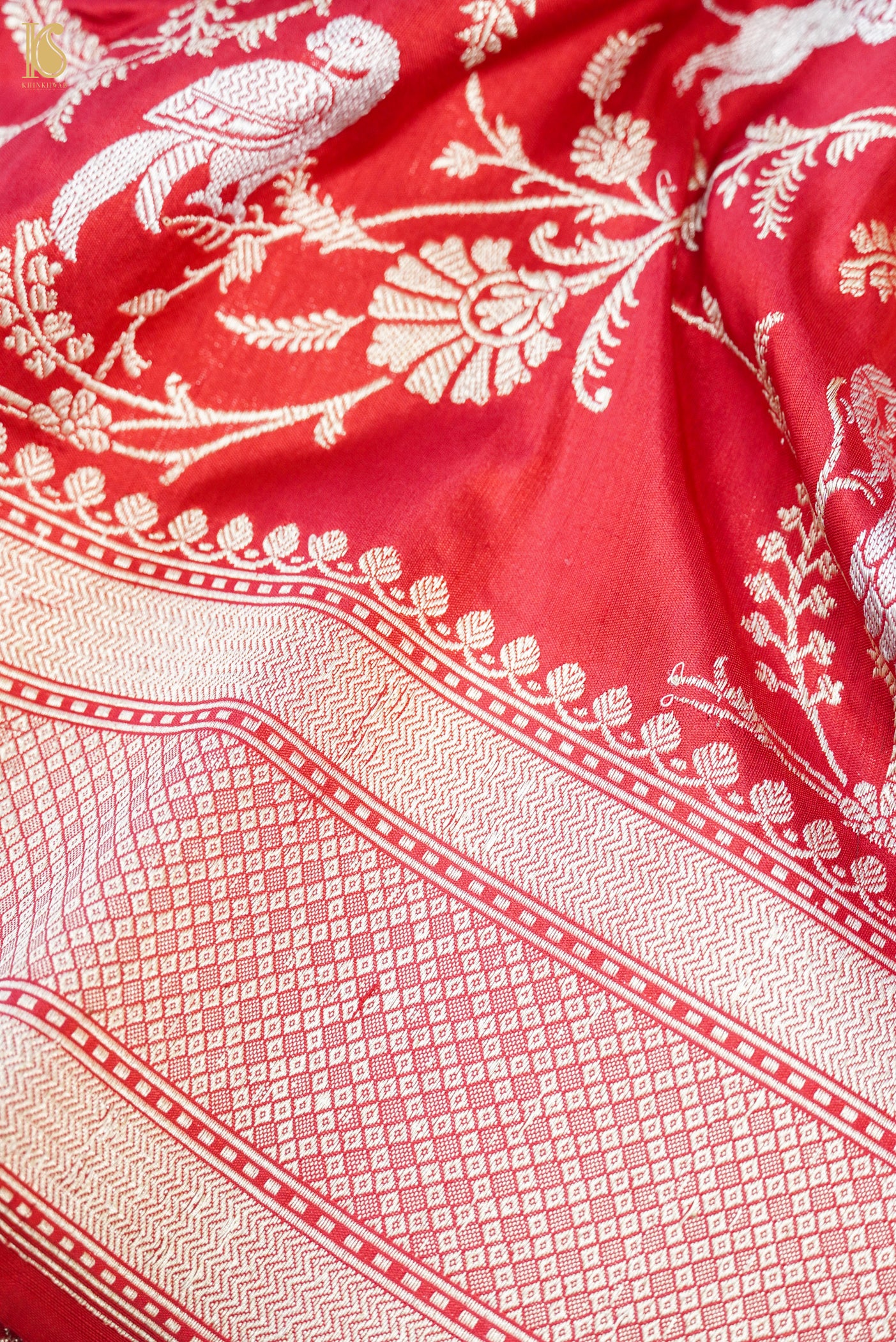 Handloom Banarasi Katan Silk Shikargah Saree