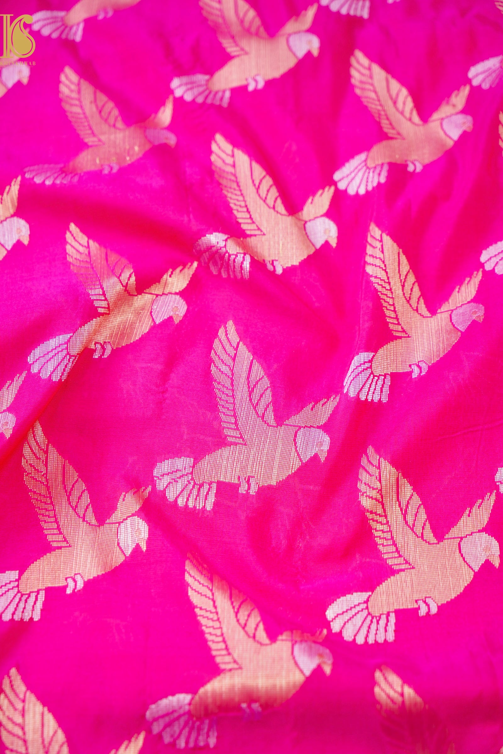 Handwoven Katan Silk Banarasi Chidiya Saree