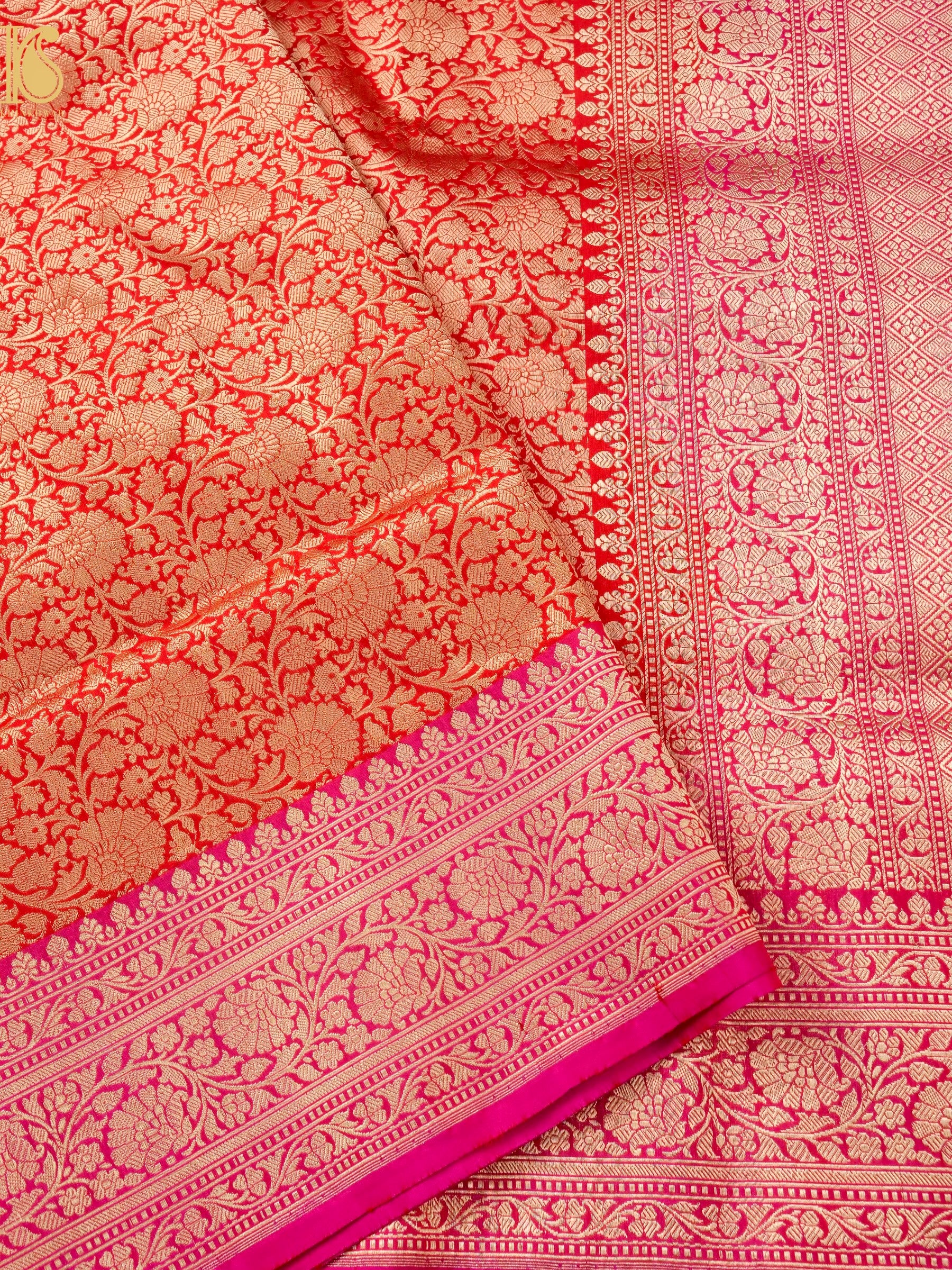 Handloom Banarasi Katan Silk Zari Tanchoi Saree