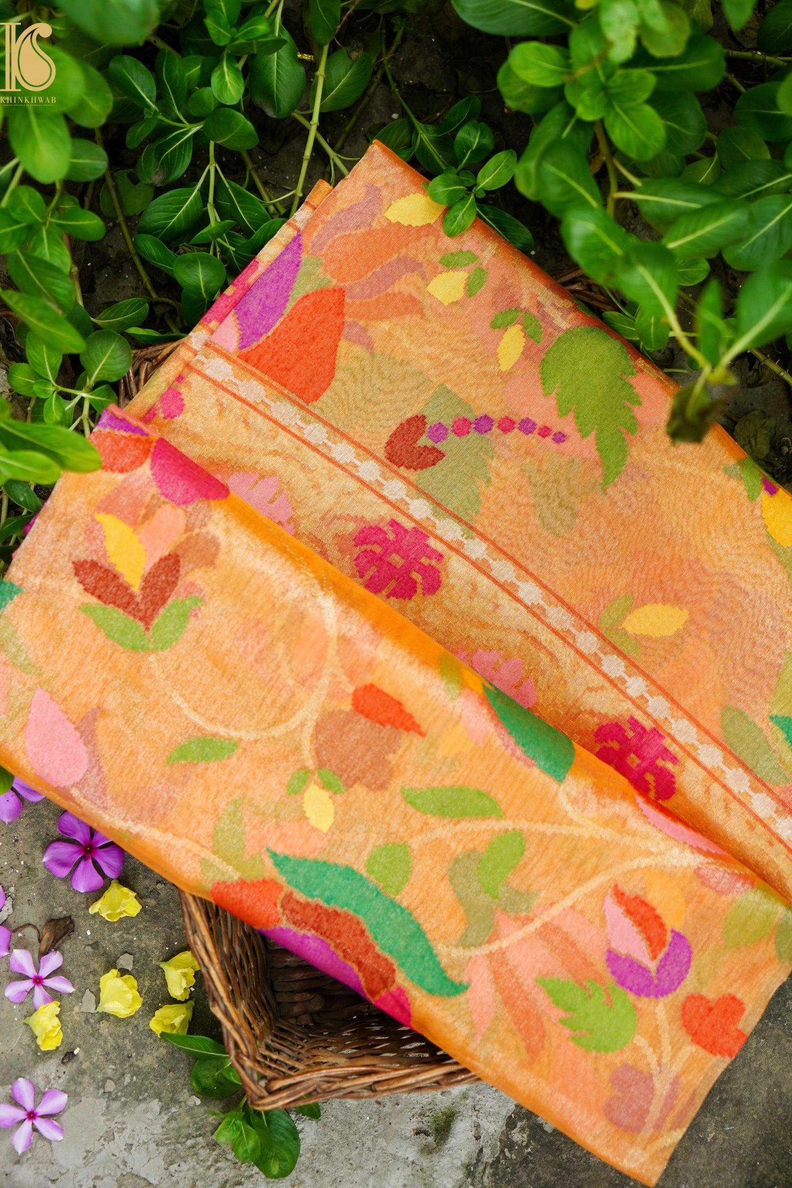 Handloom Banarasi Real Silver Zari Cotton by Tissue Saree