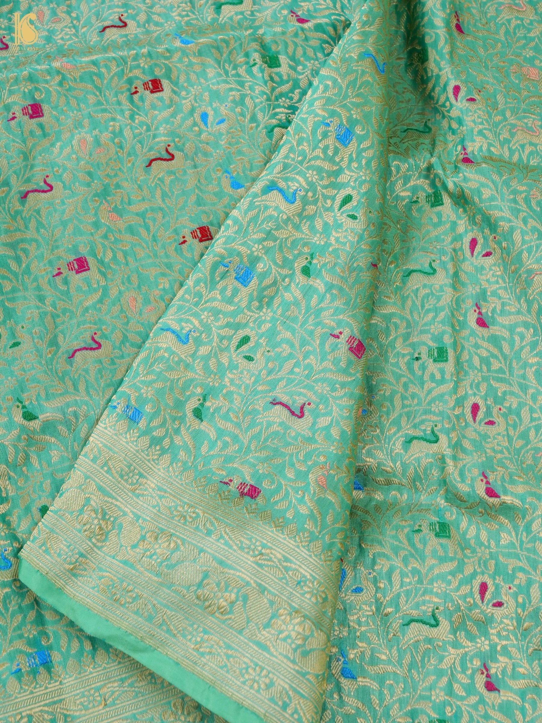 Handwoven Banarasi Katan Silk Shikargah Dupatta