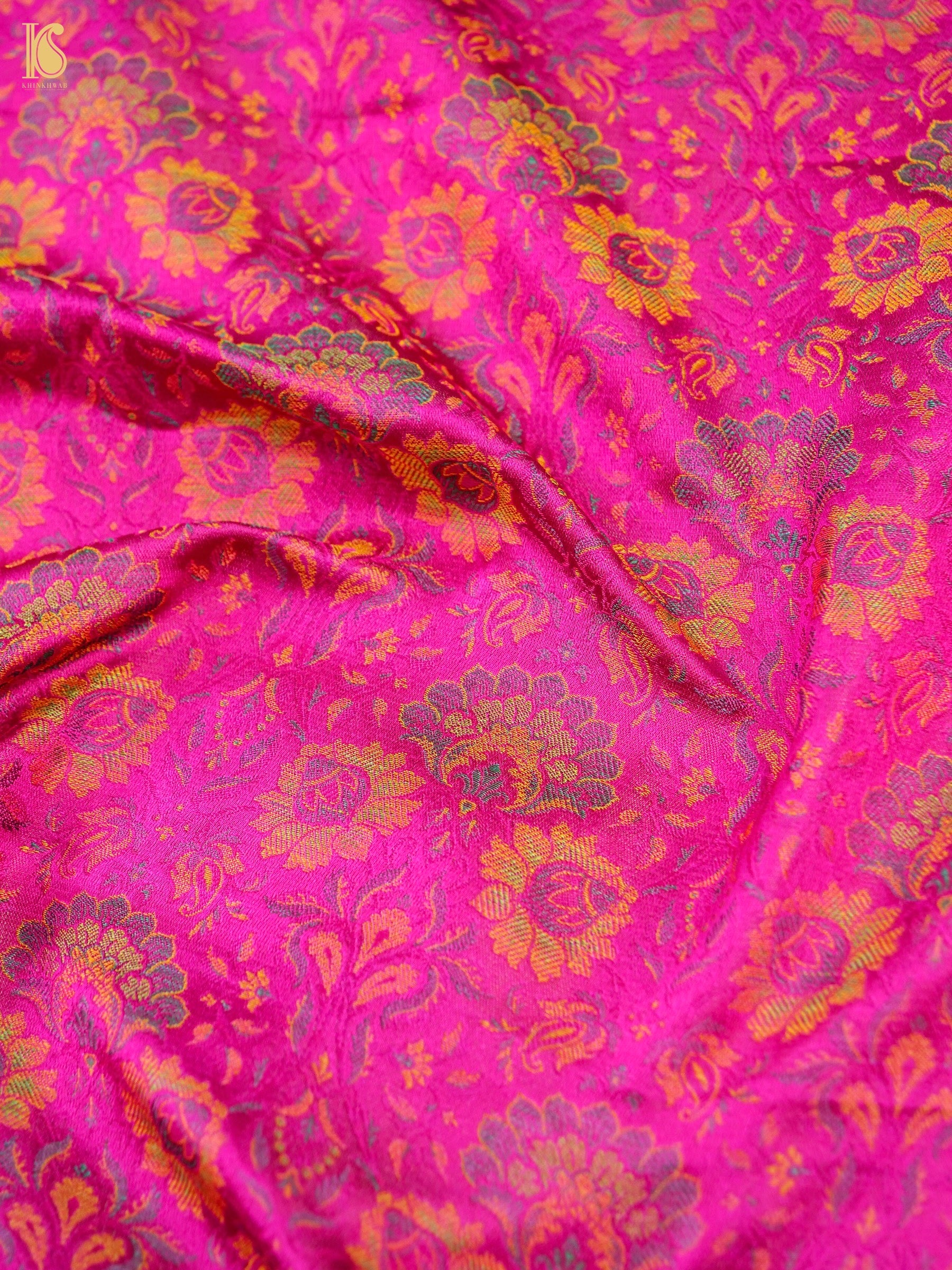 Handloom Banarasi Kamal Tanchoi Silk Fabric