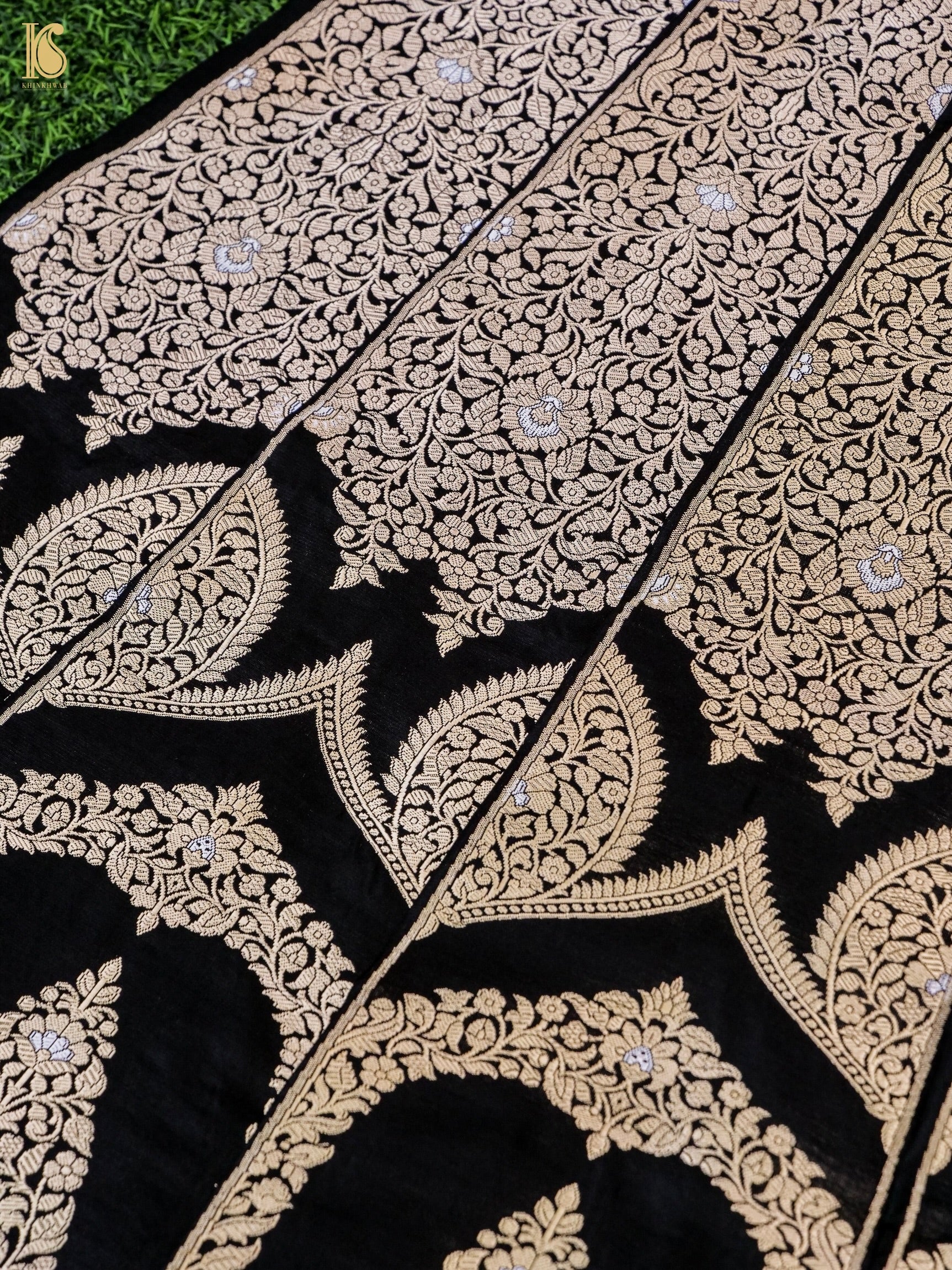 Handloom Banarasi Katan Silk Kalidar Naqshi Lehenga