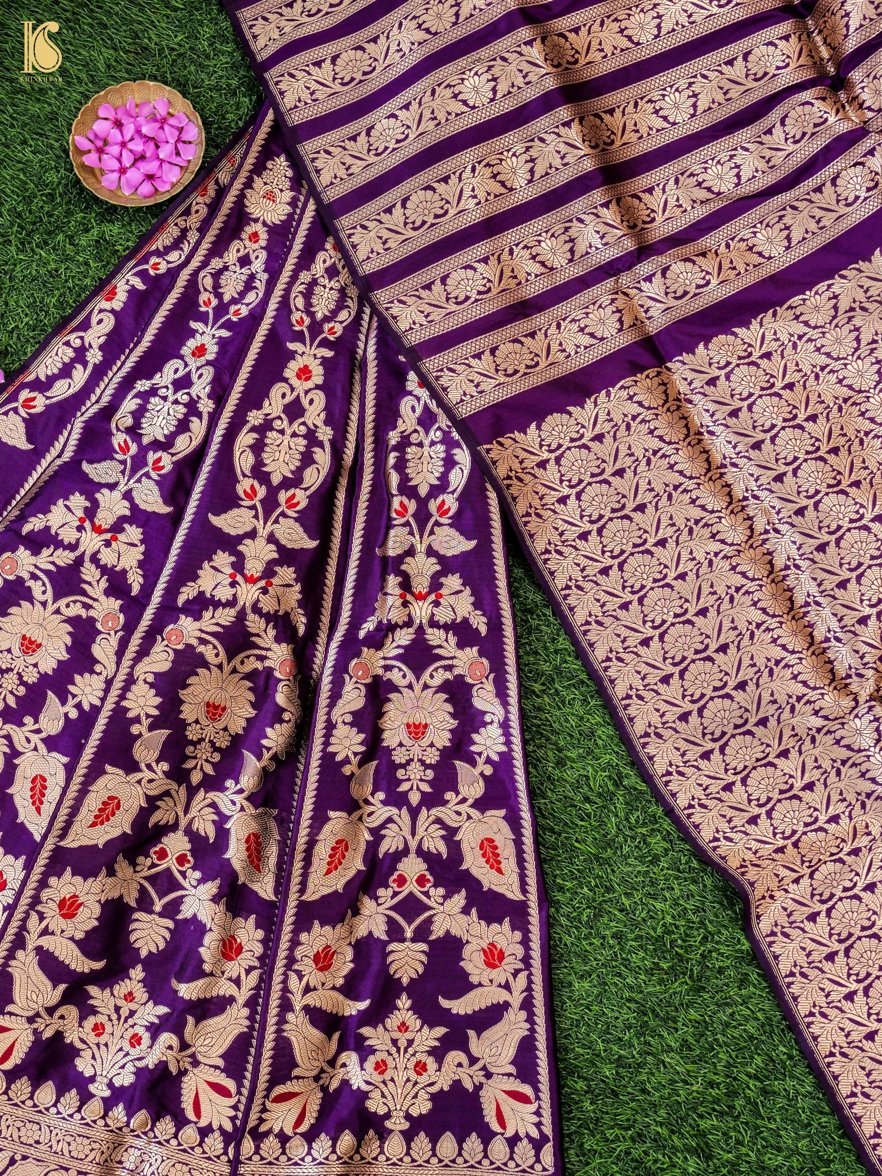 Handloom Banarasi Katan Silk Kalidar Pankhuri Lehenga