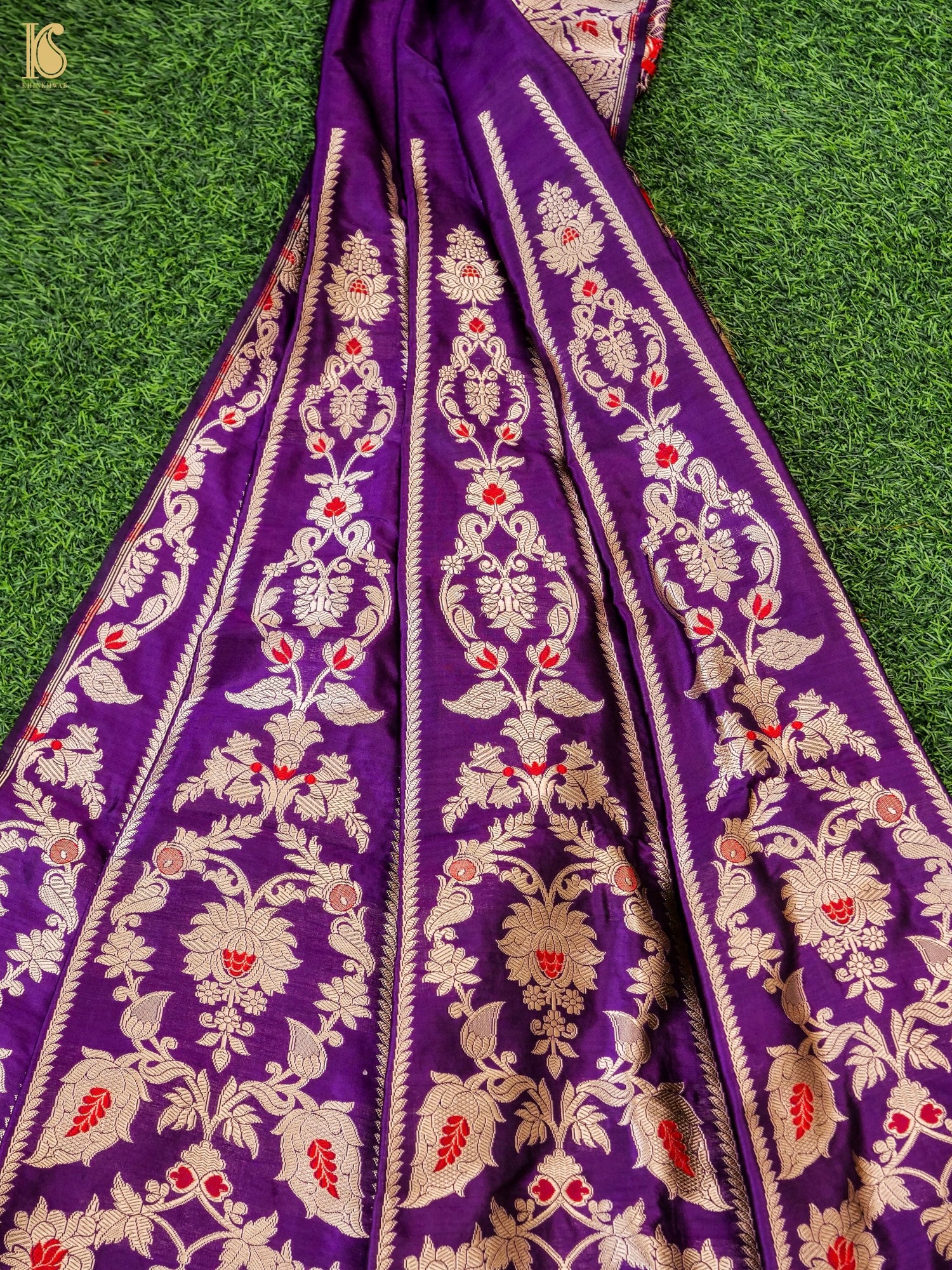 Handloom Banarasi Katan Silk Kalidar Pankhuri Lehenga