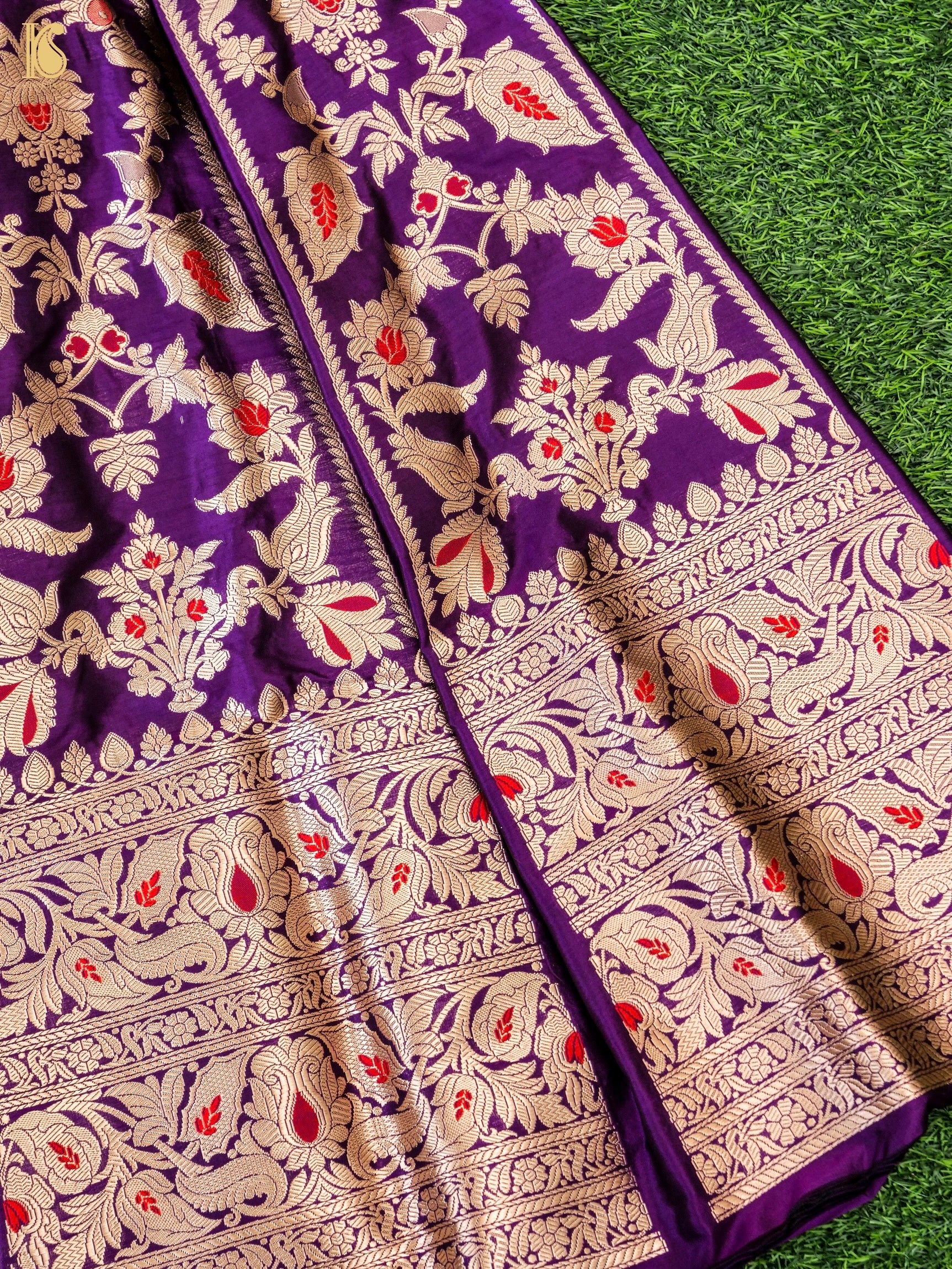Handloom Banarasi Katan Silk Kalidar Pankhuri Lehenga
