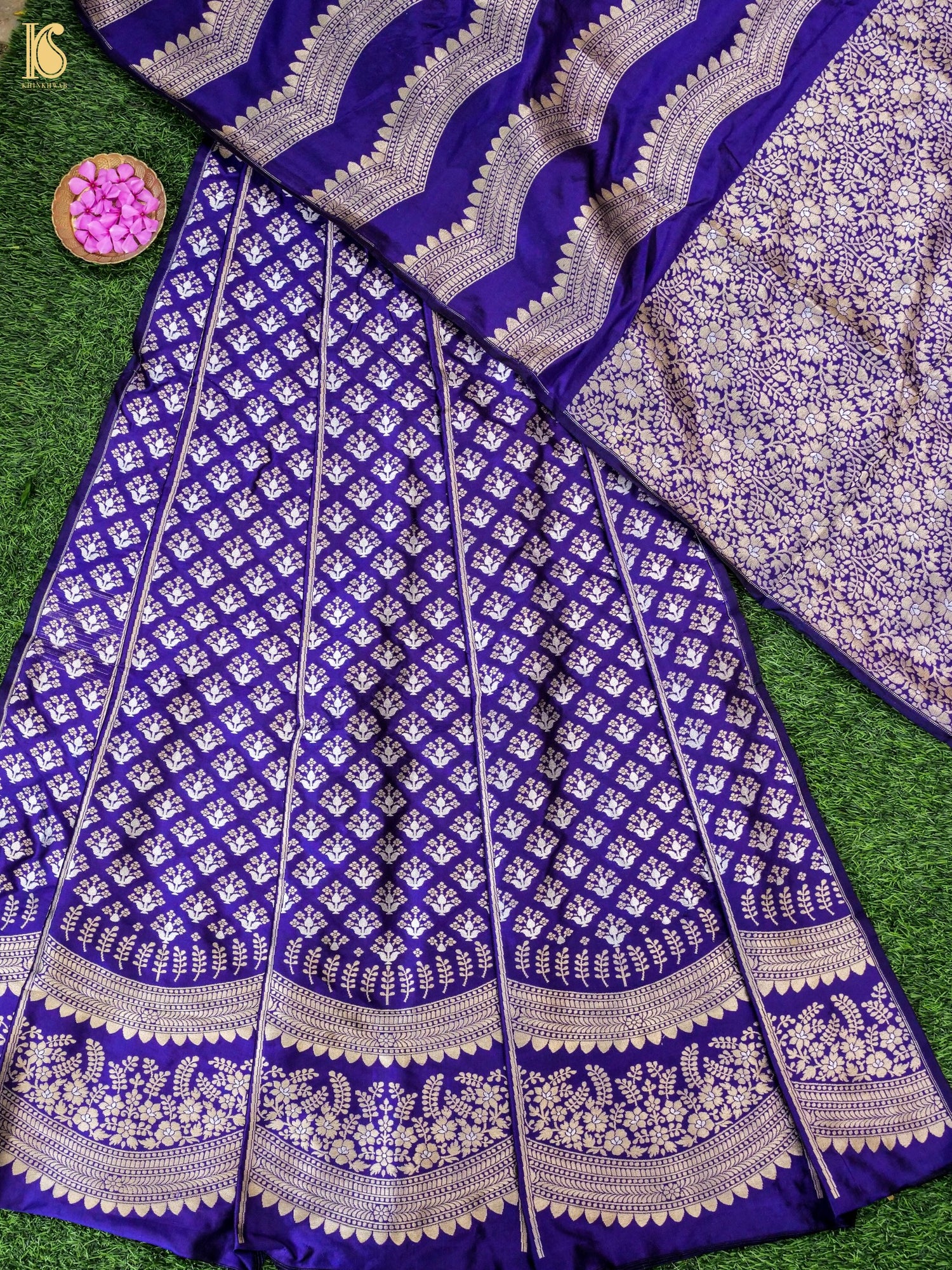 Handloom Banarasi Katan Silk Kalidar Ambrozia Lehenga