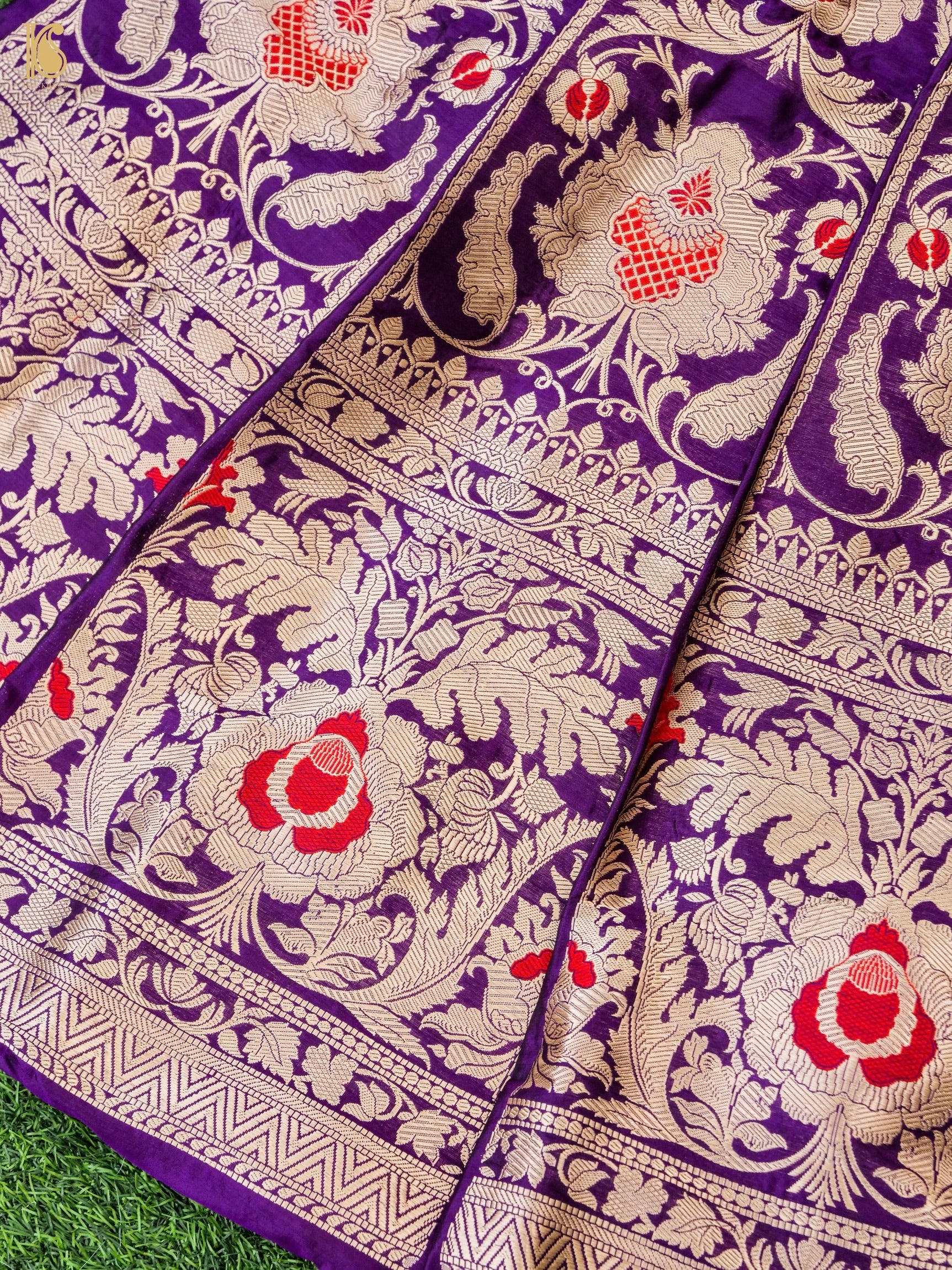 Handloom Banarasi Katan Silk Kalidar Manjari Lehenga