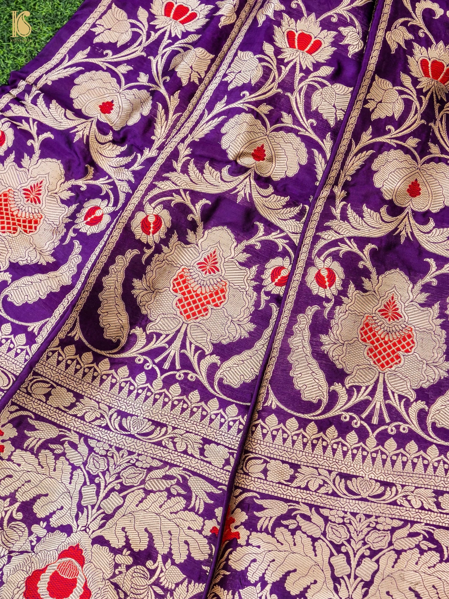 Handloom Banarasi Katan Silk Kalidar Manjari Lehenga