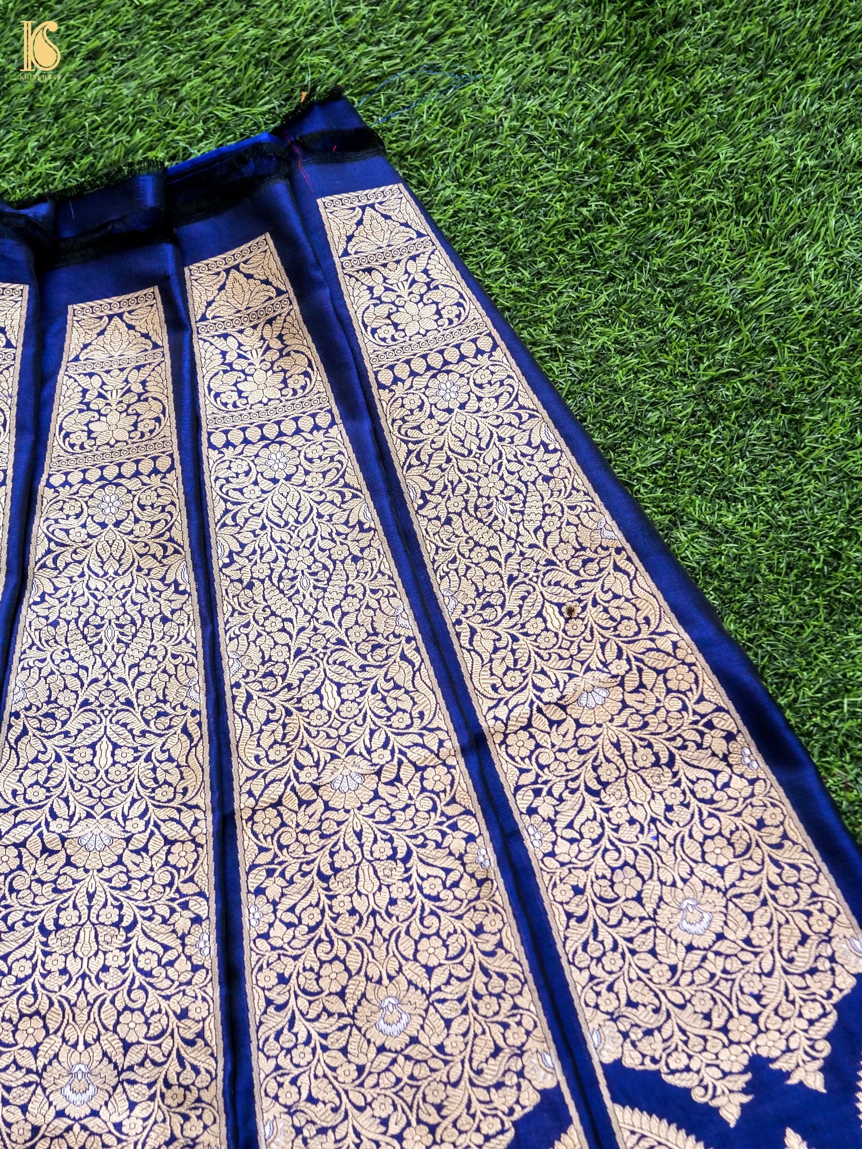 Handloom Banarasi Katan Silk Kalidar Naqshi Lehenga