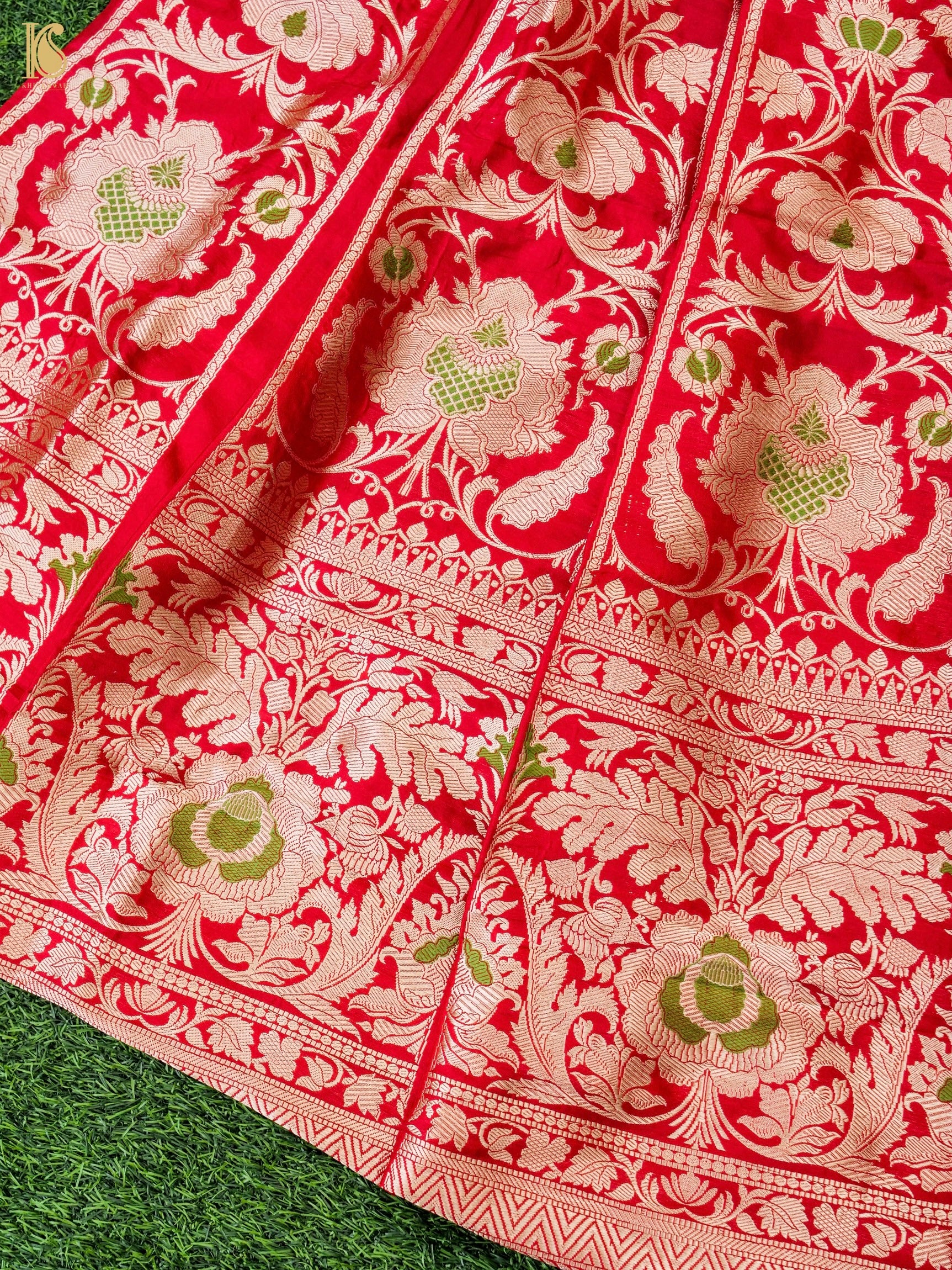 Handloom Banarasi Katan Silk Kalidar Manjari Lehenga