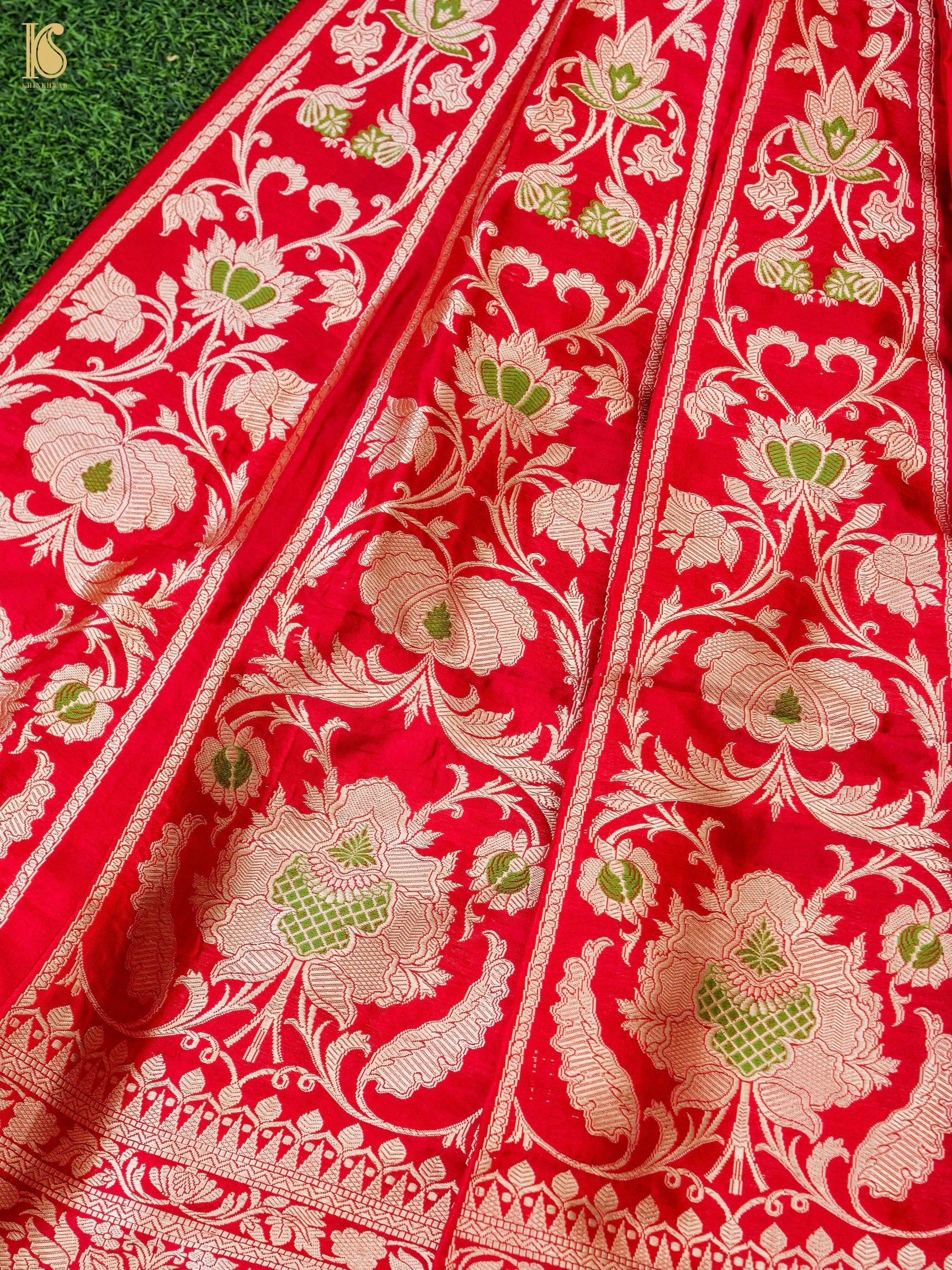 Handloom Banarasi Katan Silk Kalidar Manjari Lehenga