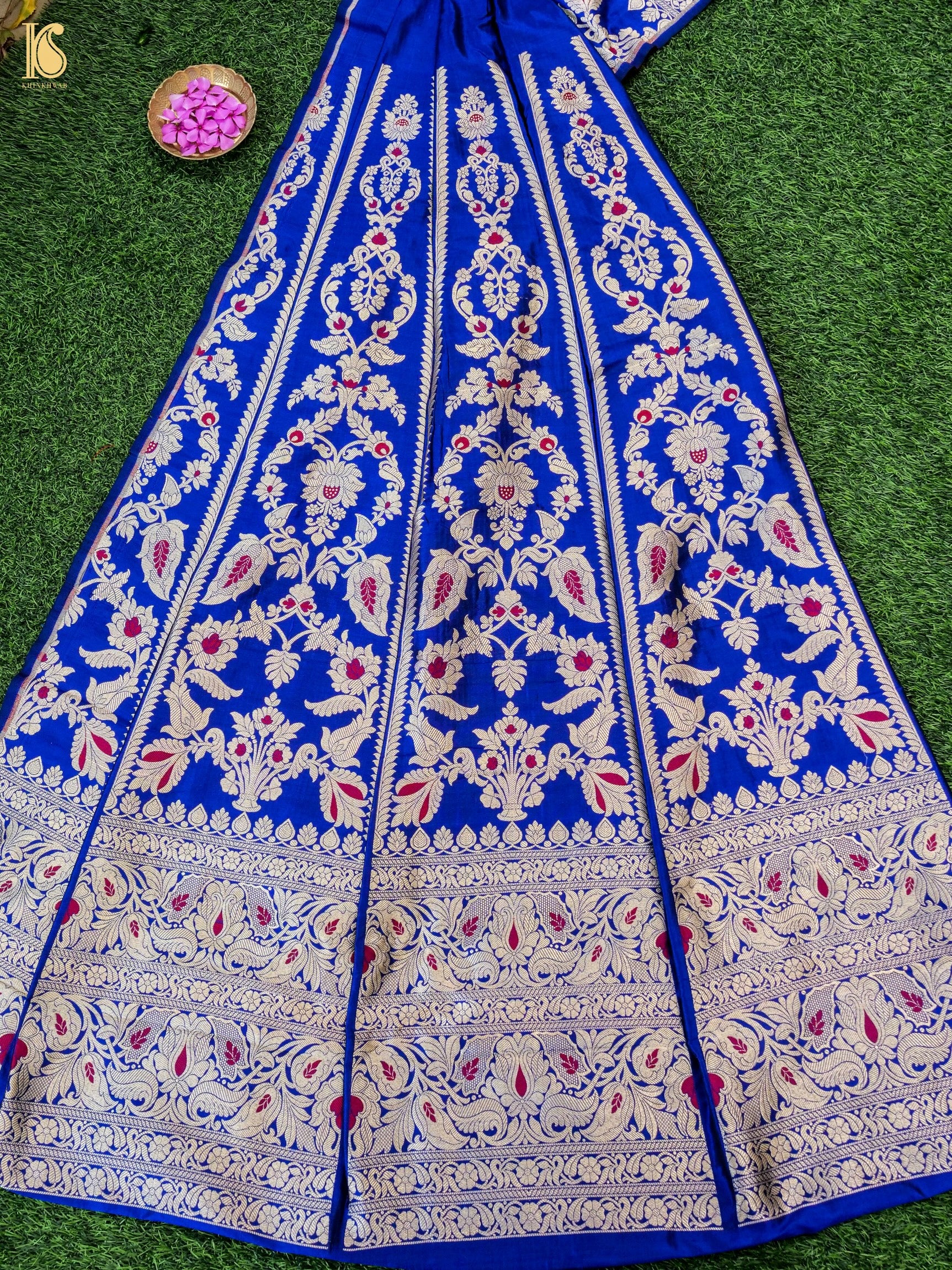 Handloom Banarasi Katan Silk Kalidar Pankhuri Lehenga