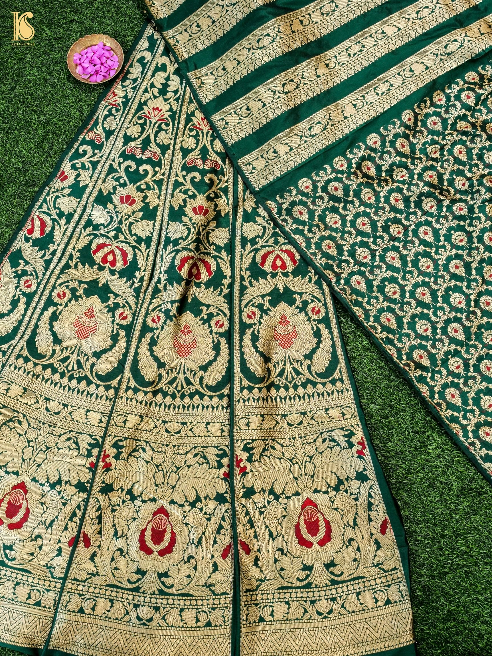 Handloom Banarasi Katan Silk Kalidar Manjari Lehenga