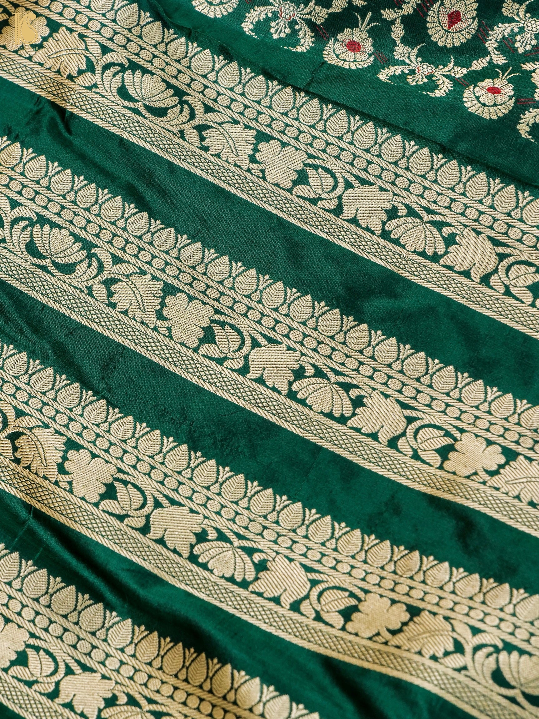 Handloom Banarasi Katan Silk Kalidar Manjari Lehenga