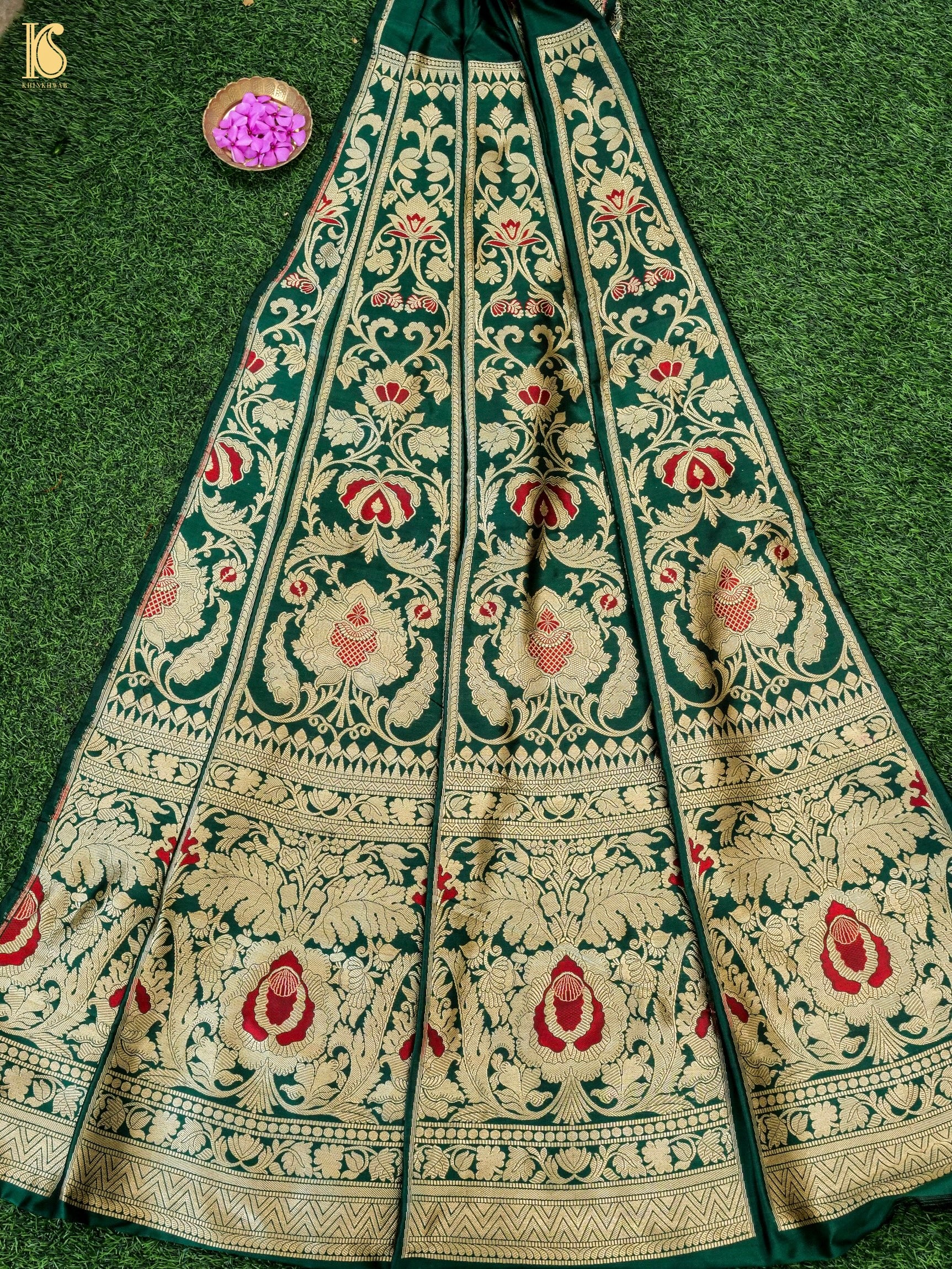 Handloom Banarasi Katan Silk Kalidar Manjari Lehenga