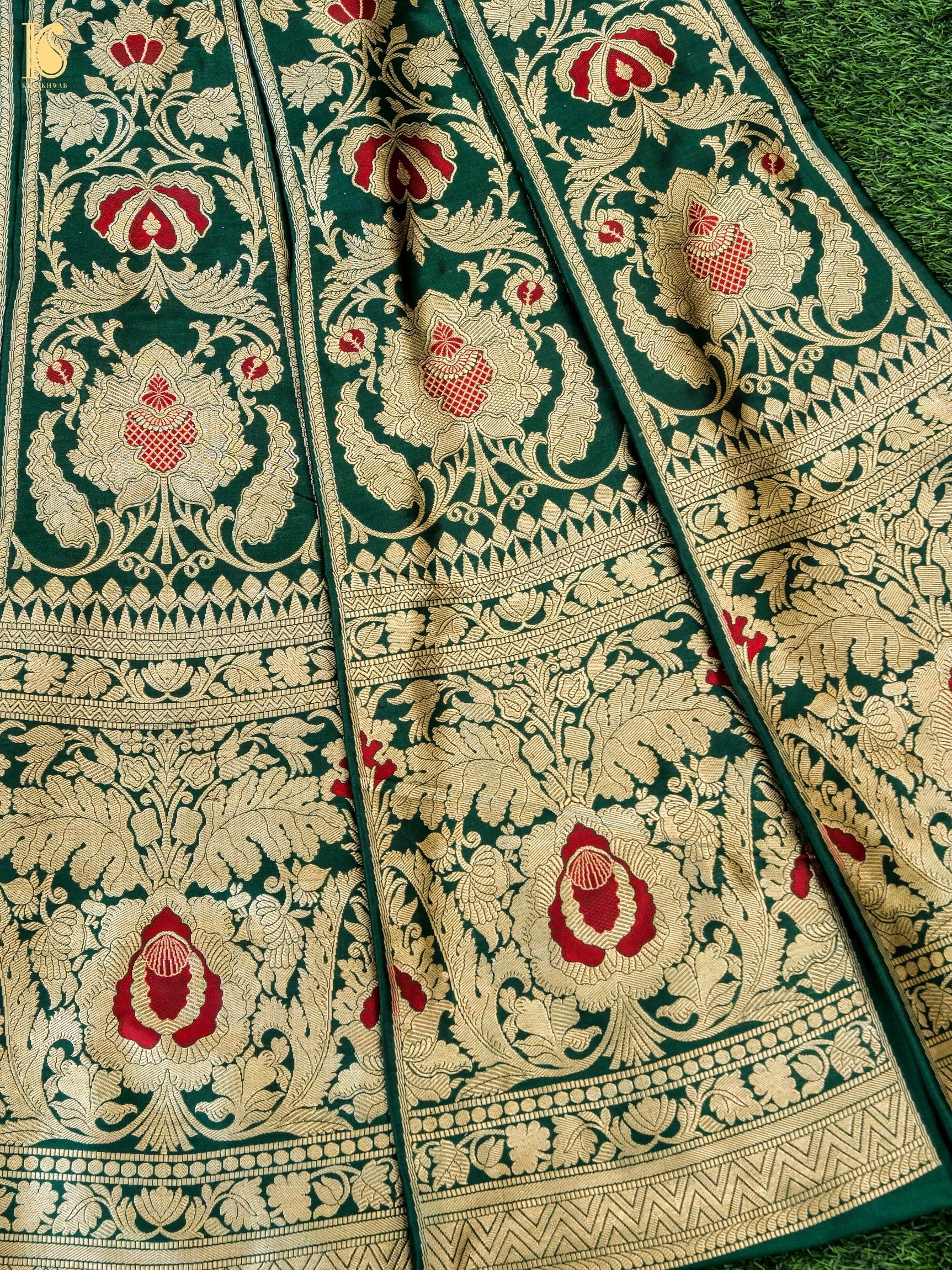 Handloom Banarasi Katan Silk Kalidar Manjari Lehenga