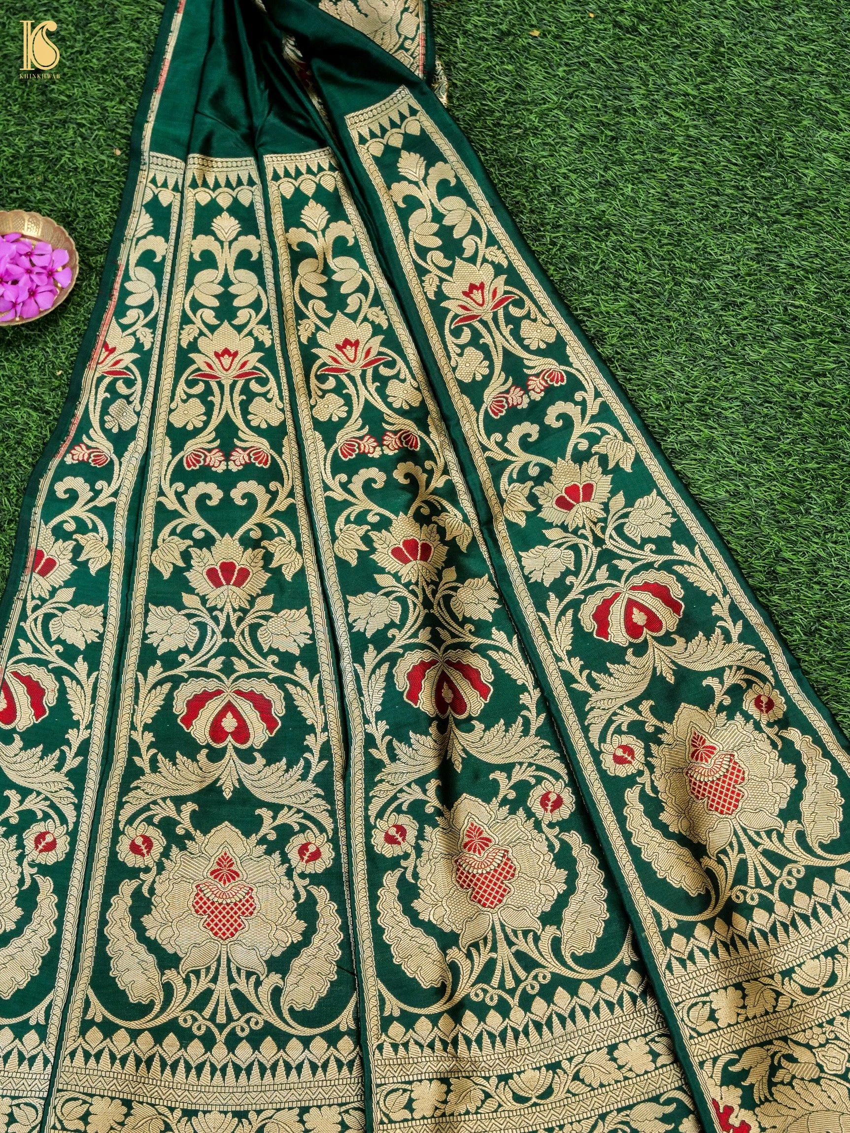 Handloom Banarasi Katan Silk Kalidar Manjari Lehenga