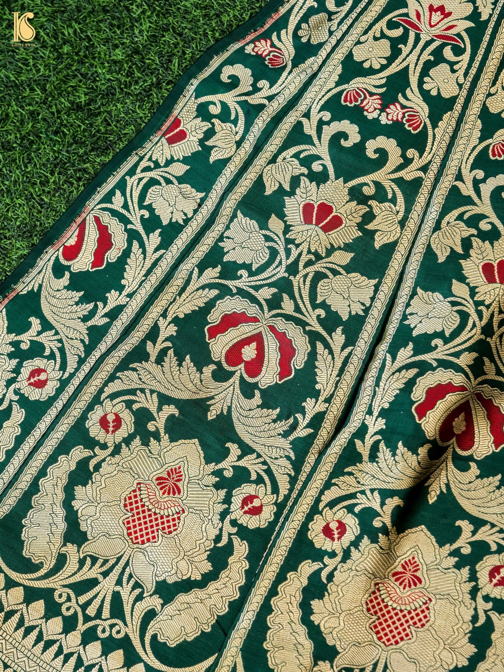 Handloom Banarasi Katan Silk Kalidar Manjari Lehenga