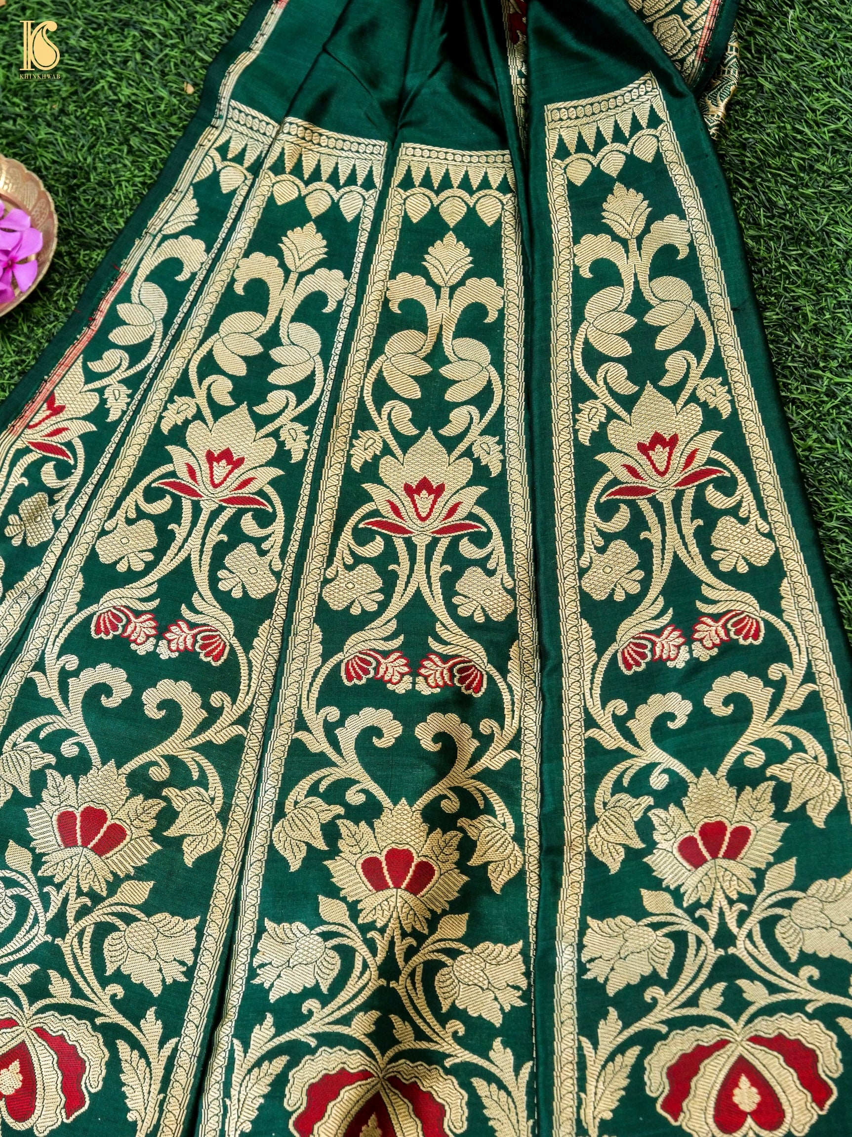 Handloom Banarasi Katan Silk Kalidar Manjari Lehenga