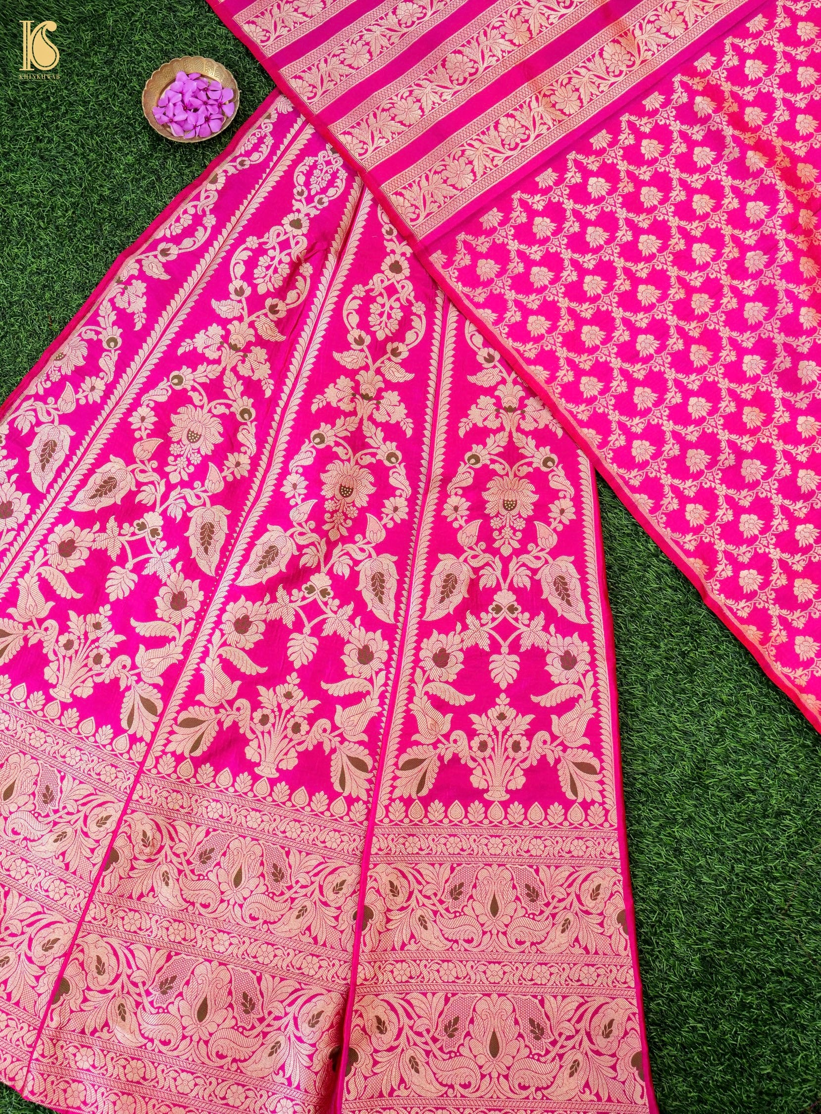Handloom Banarasi Katan Silk Kalidar Pankhuri Lehenga