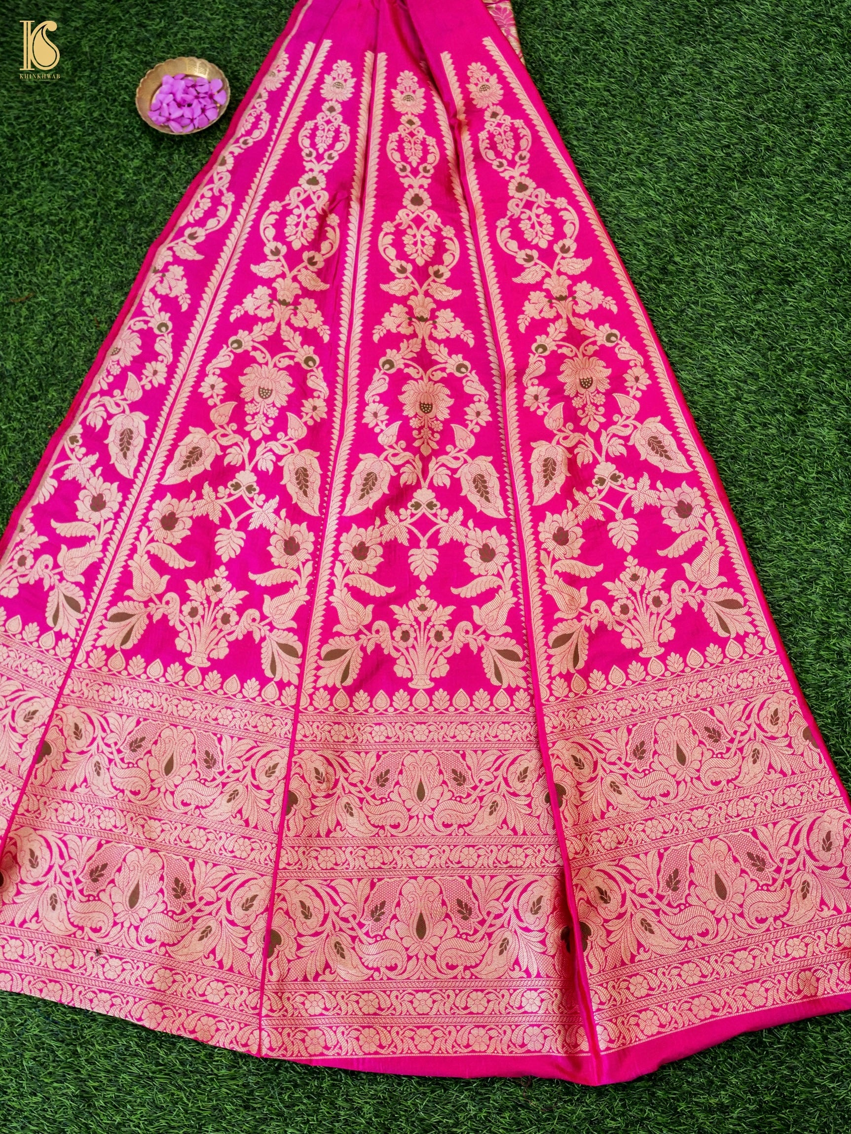 Handloom Banarasi Katan Silk Kalidar Pankhuri Lehenga