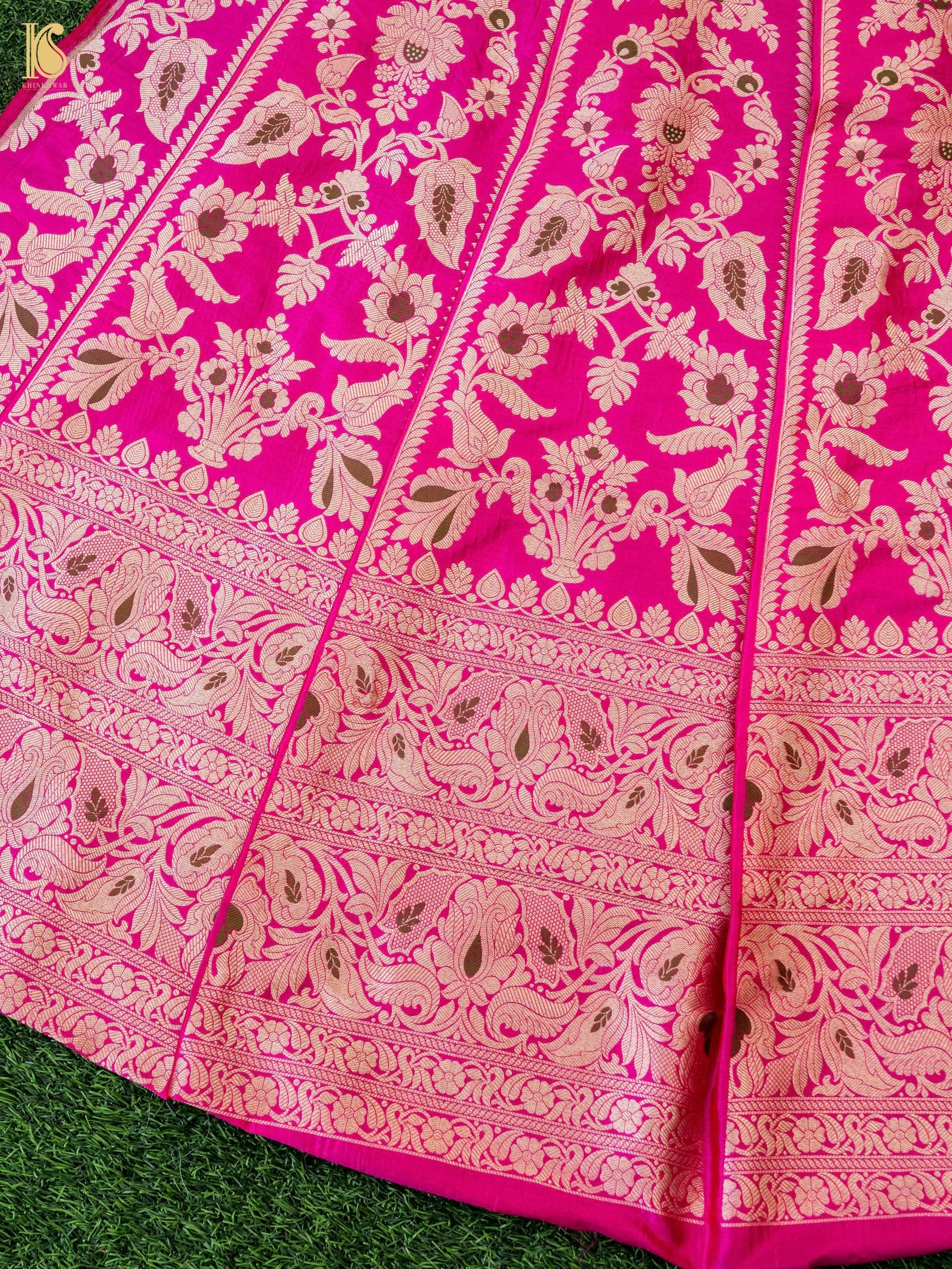 Handloom Banarasi Katan Silk Kalidar Pankhuri Lehenga