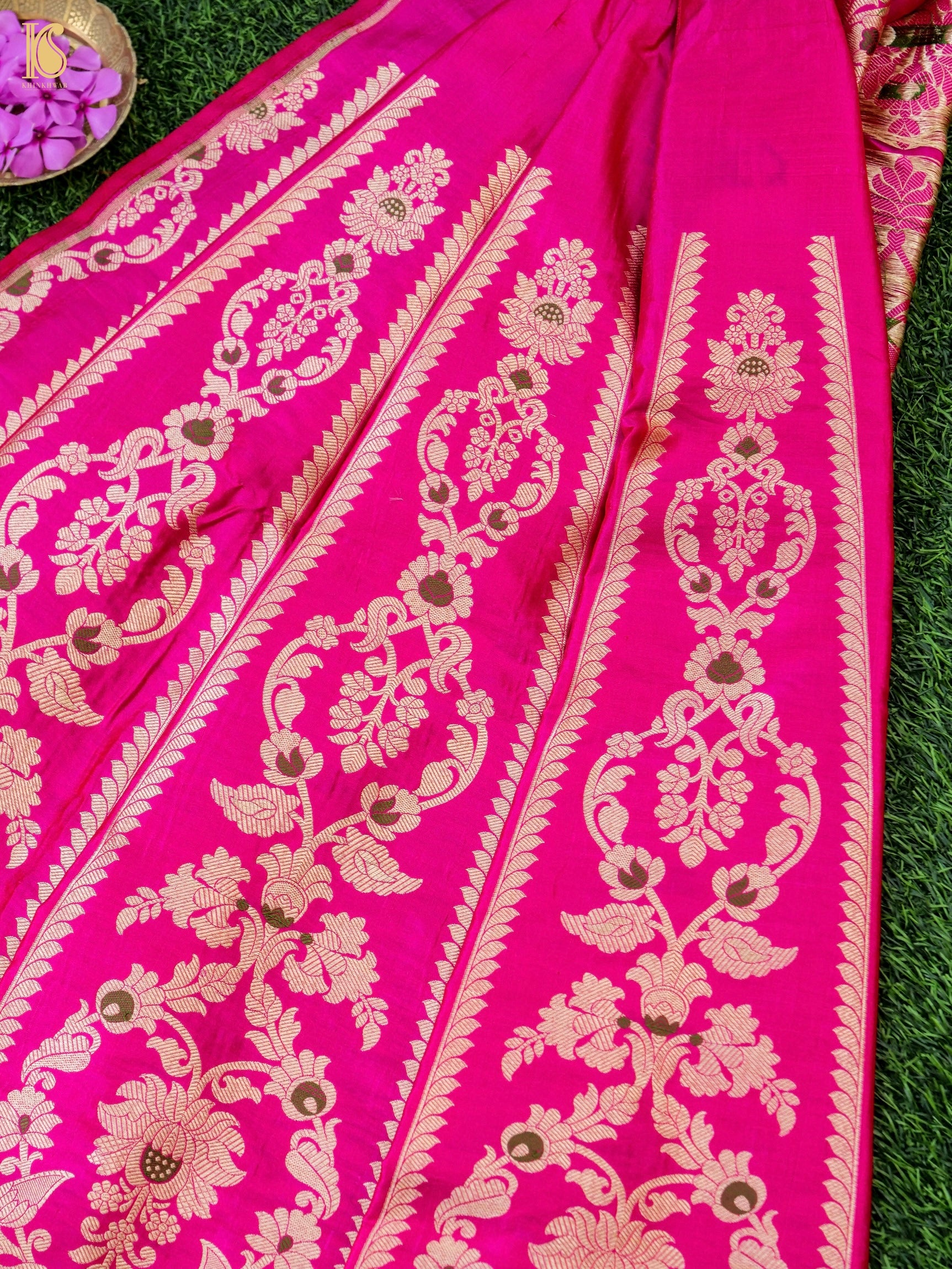 Handloom Banarasi Katan Silk Kalidar Pankhuri Lehenga