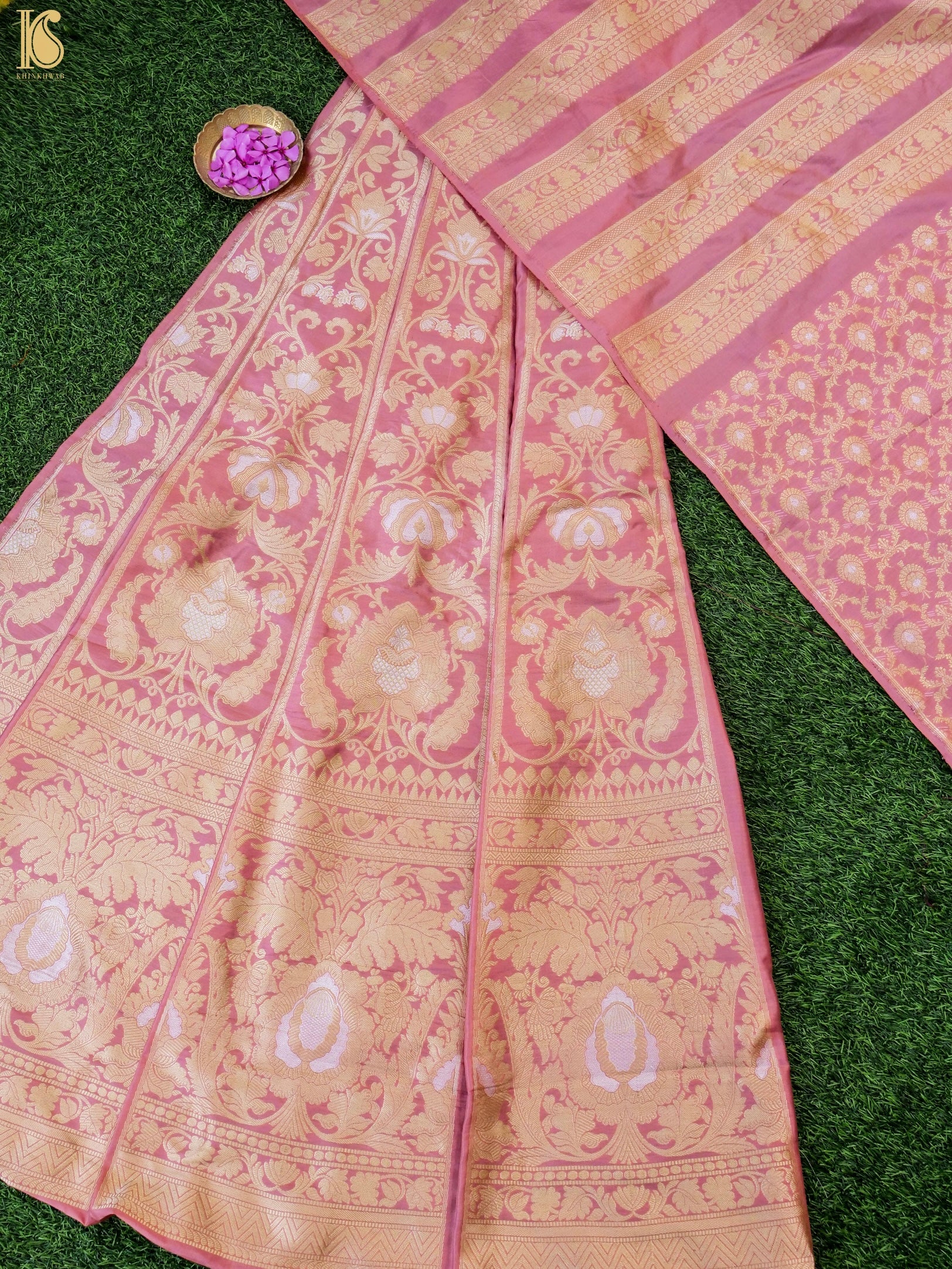 Handloom Banarasi Katan Silk Kalidar Manjari Lehenga