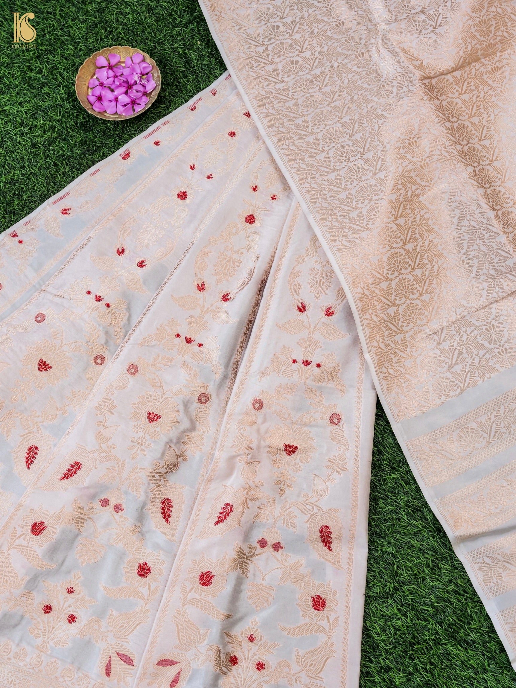 Handloom Banarasi Katan Silk Kalidar Pankhuri Lehenga