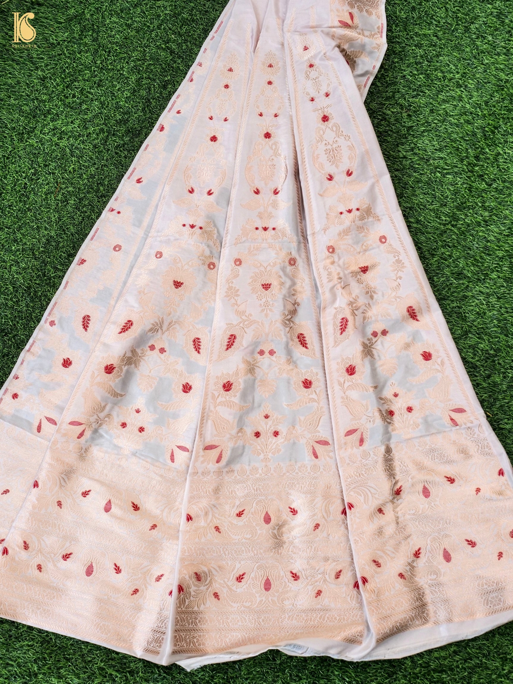 Handloom Banarasi Katan Silk Kalidar Pankhuri Lehenga