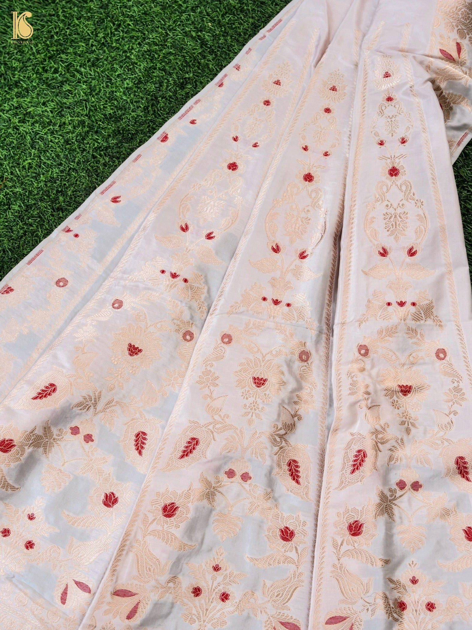 Handloom Banarasi Katan Silk Kalidar Pankhuri Lehenga