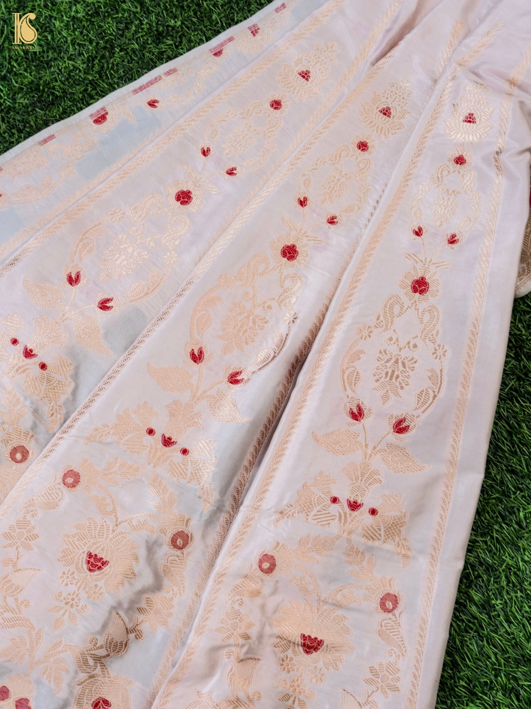 Handloom Banarasi Katan Silk Kalidar Pankhuri Lehenga